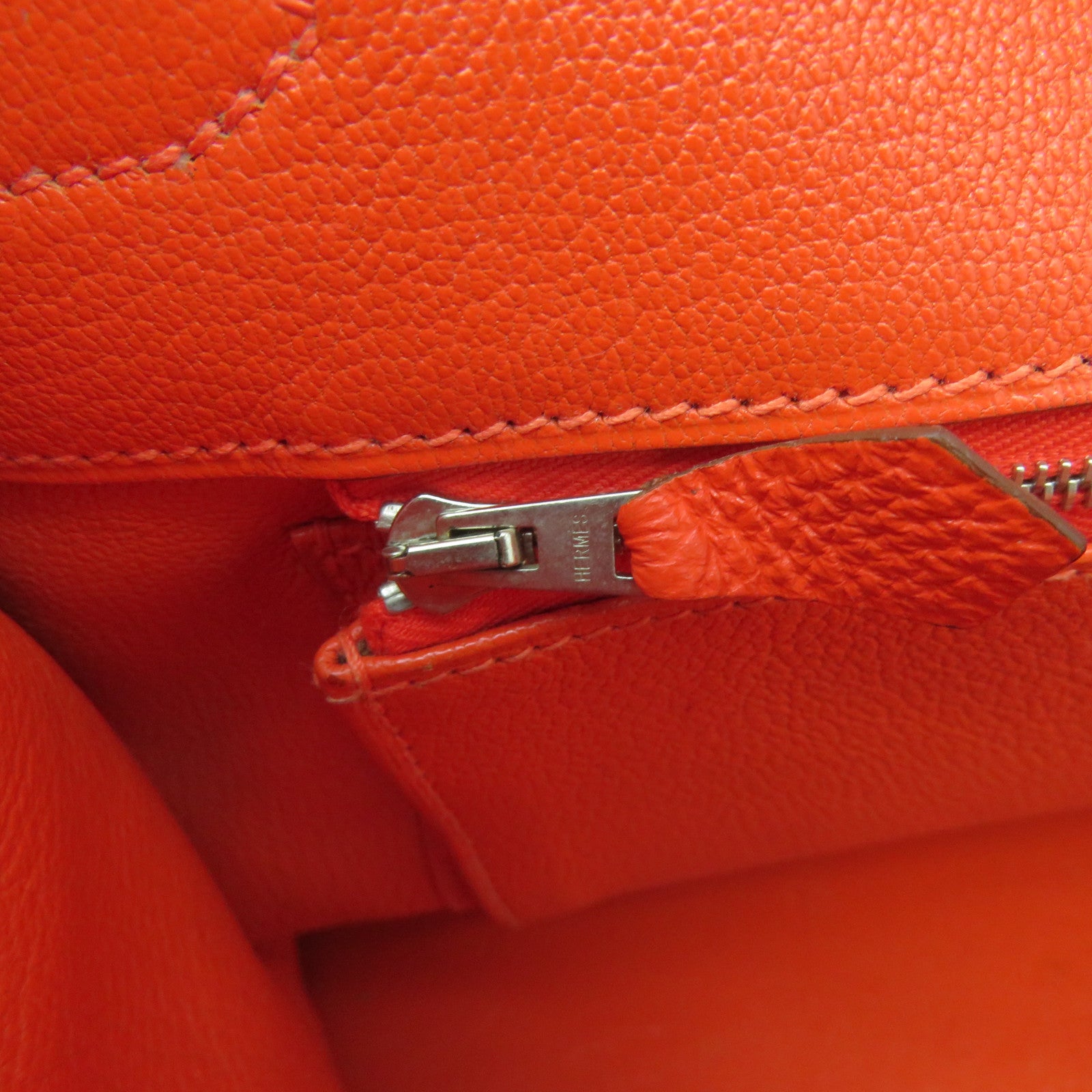 HERMES 【激減優惠】Togo皮革Birkin 35銀扣手挽袋紅色/Geranium