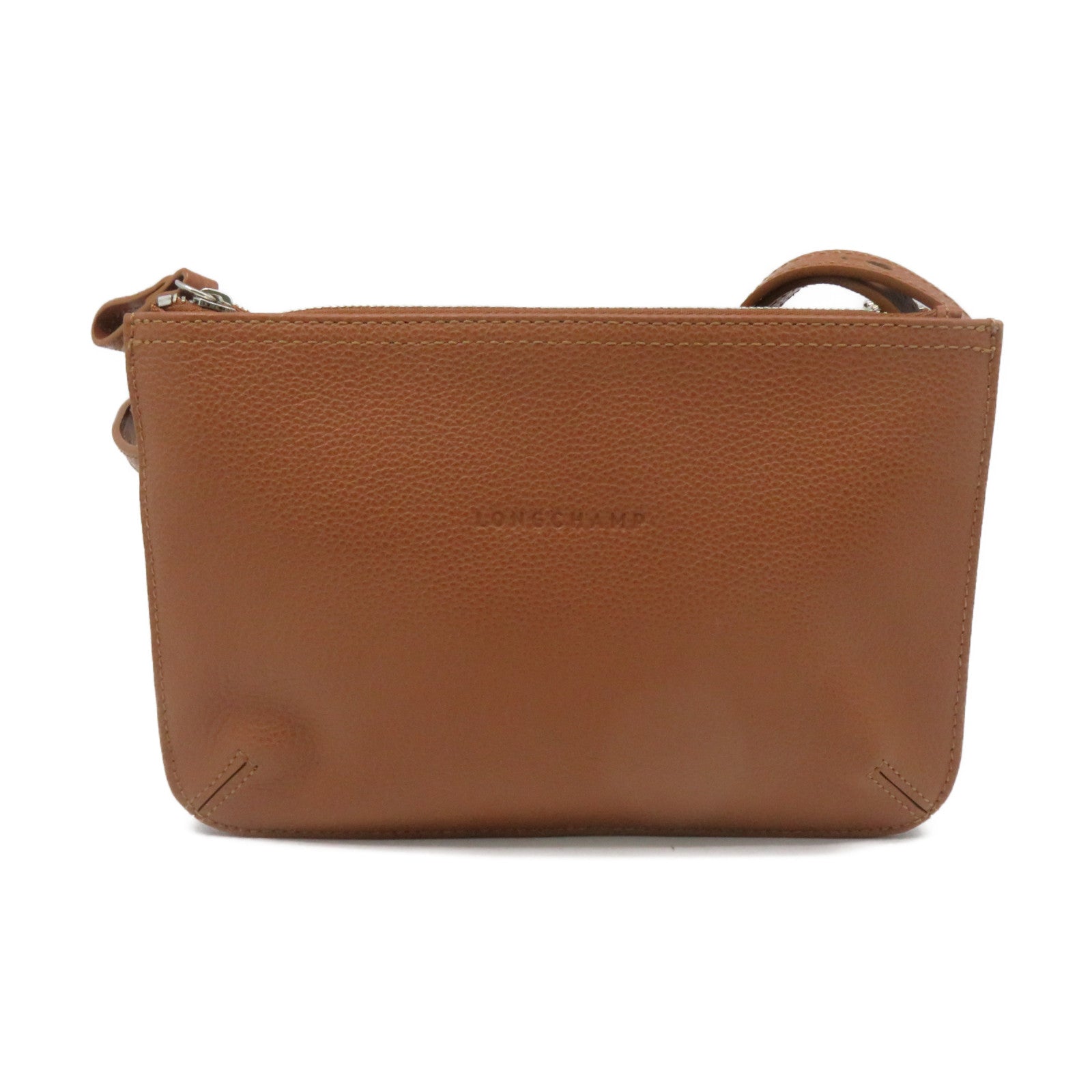 Longchamp 牛皮皮革Shoulder Bag肩背袋啡色