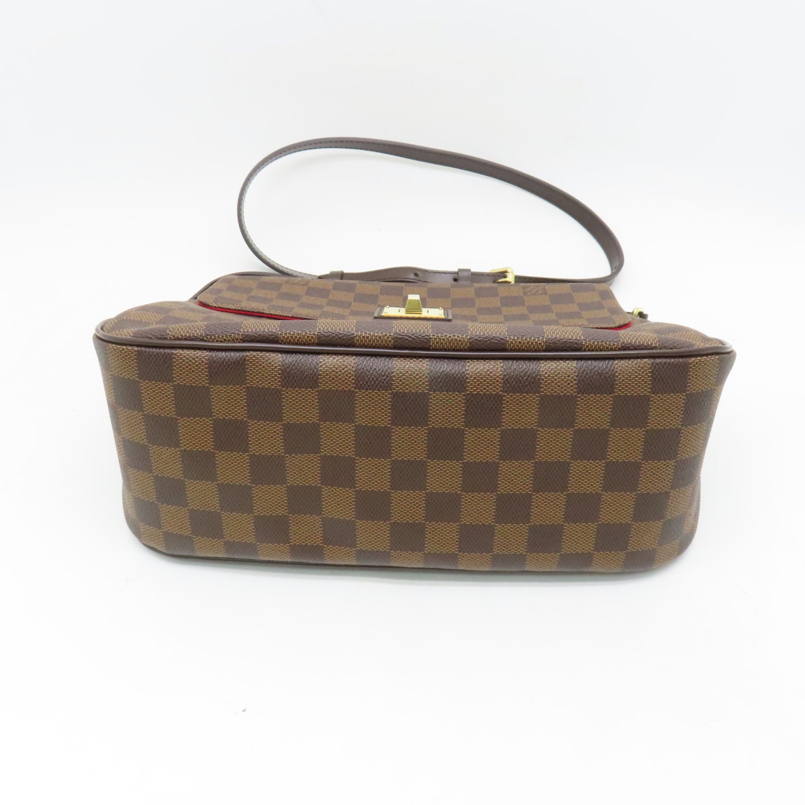 LOUIS VUITTON Damier Besace Rosebery Gold Buckle Shoulder Bag Brown
