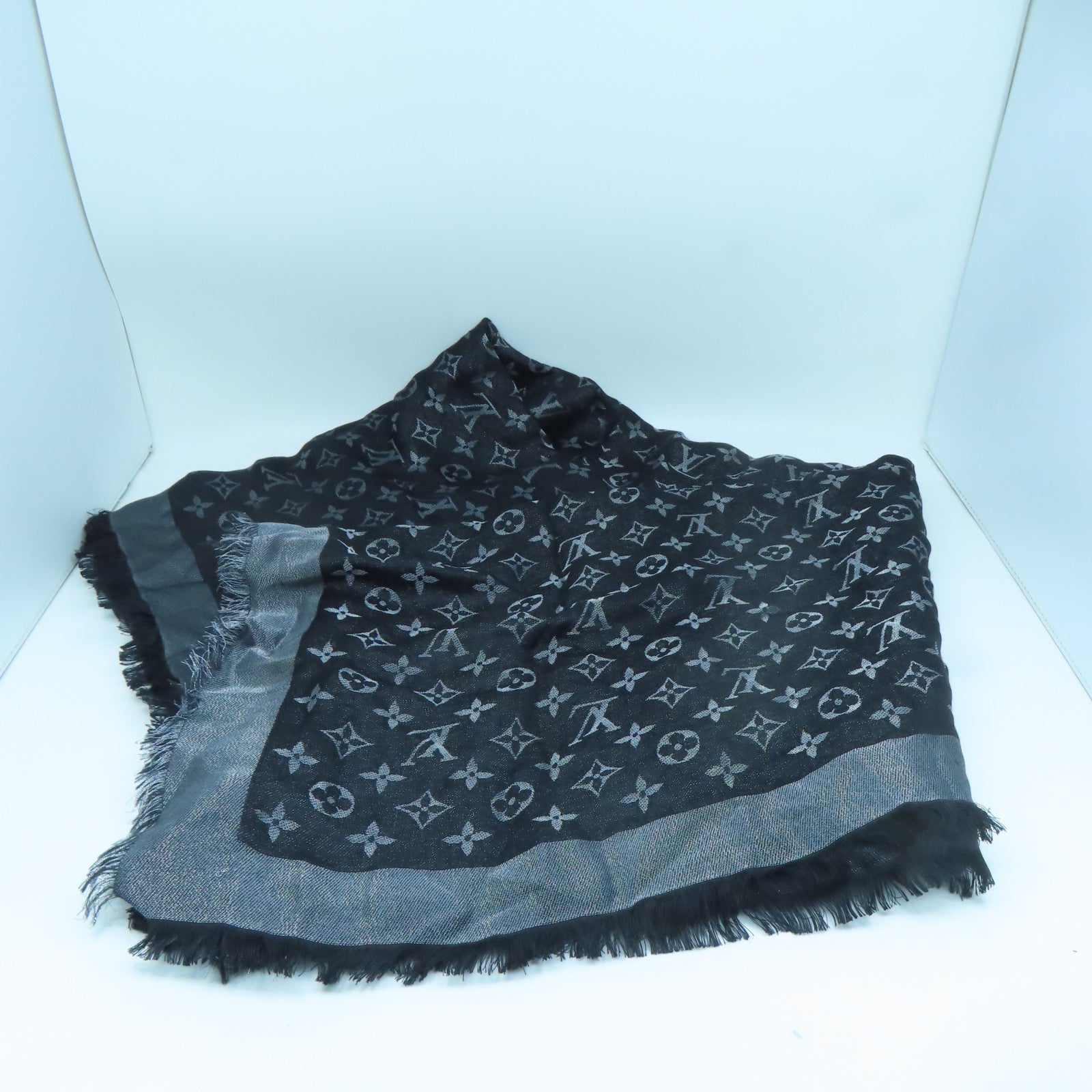 LOUIS VUITTON 羊毛/丝质Scarf丝巾黑色