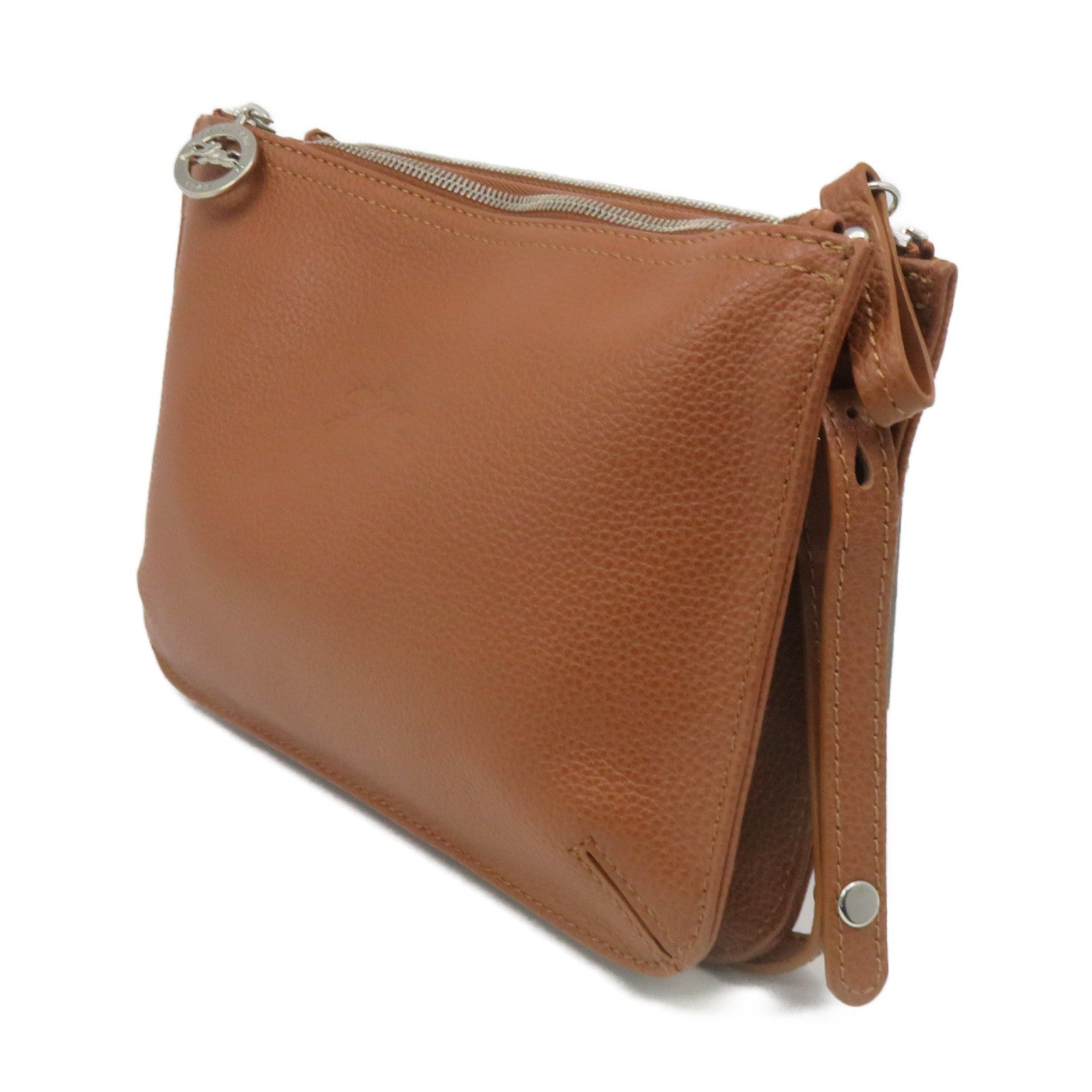 Longchamp 牛皮皮革Shoulder Bag肩背袋啡色