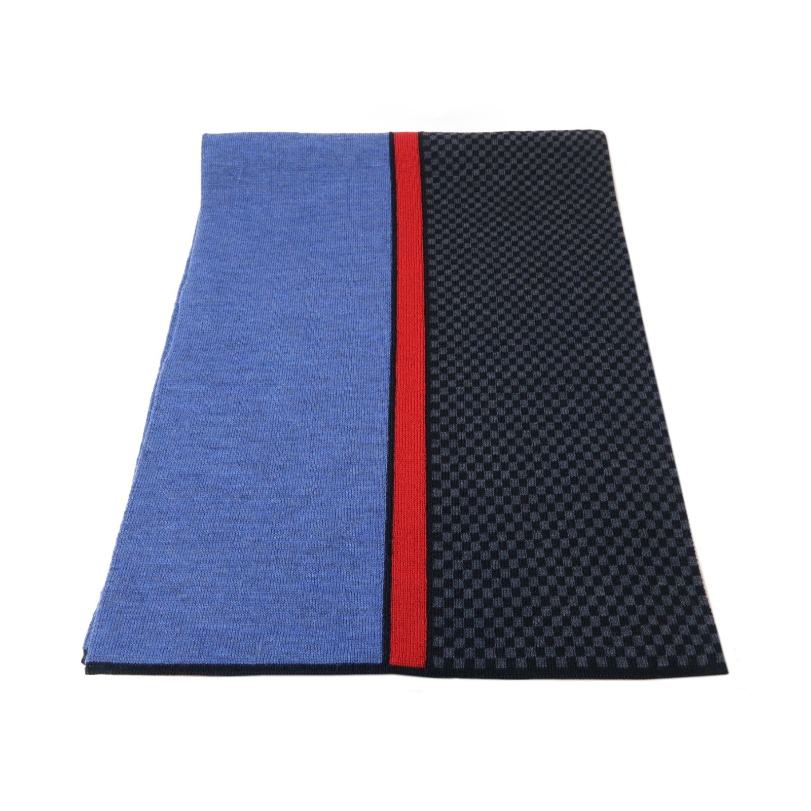 LOUIS VUITTON 羊絨Scarf圍巾黑色/紅色/藍色