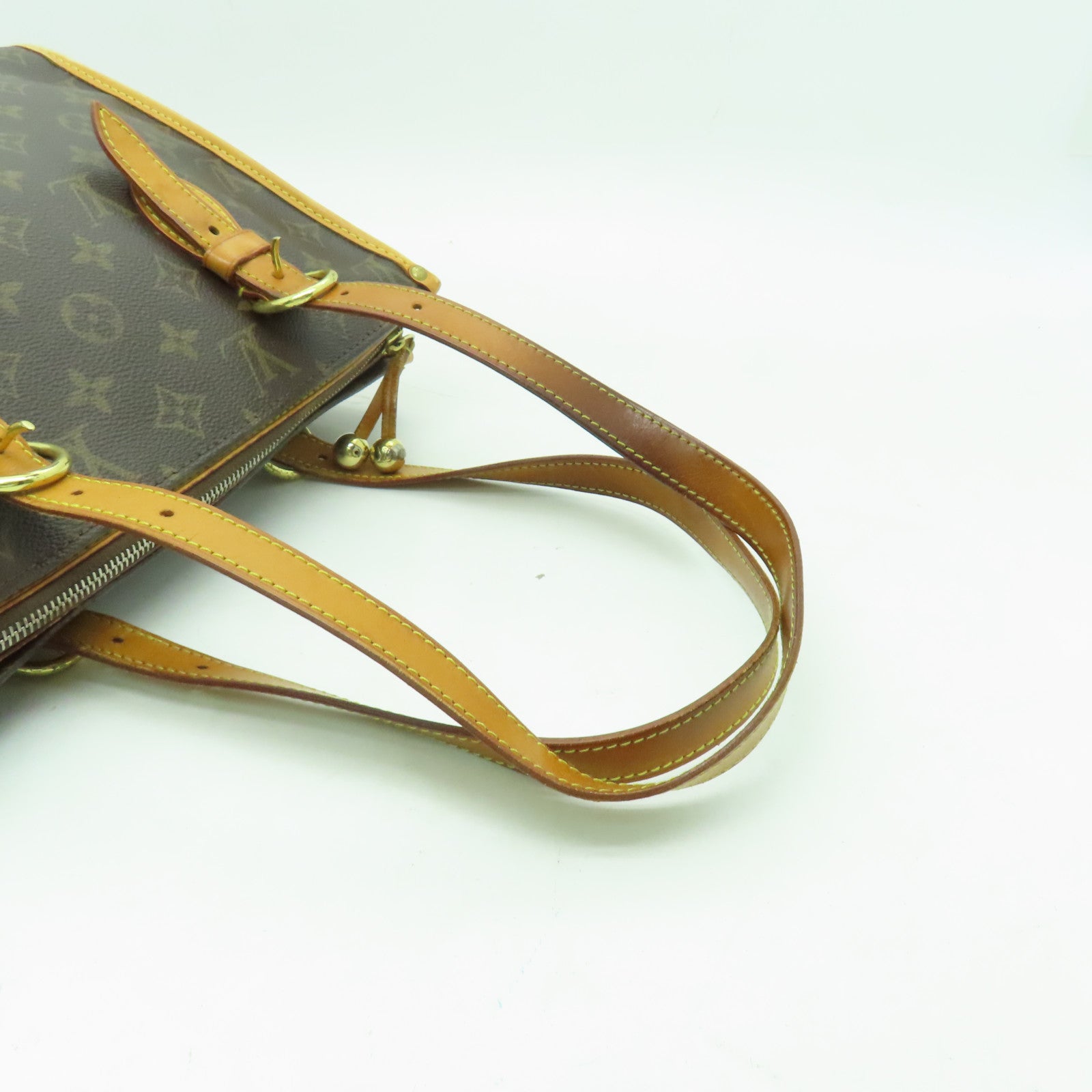 LOUIS VUITTON Monogram Popincourt金扣手挽袋棕色