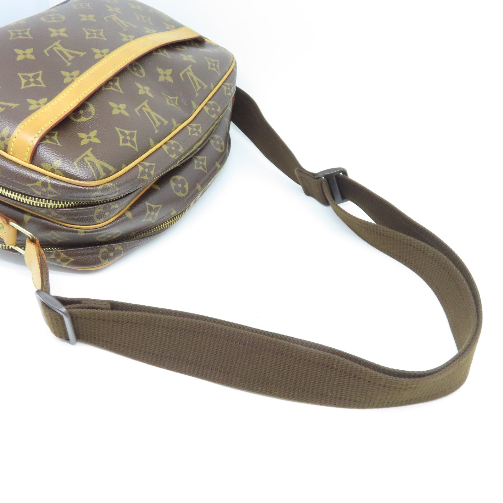 LOUIS VUITTON Monogram Reporter金扣肩背袋棕色
