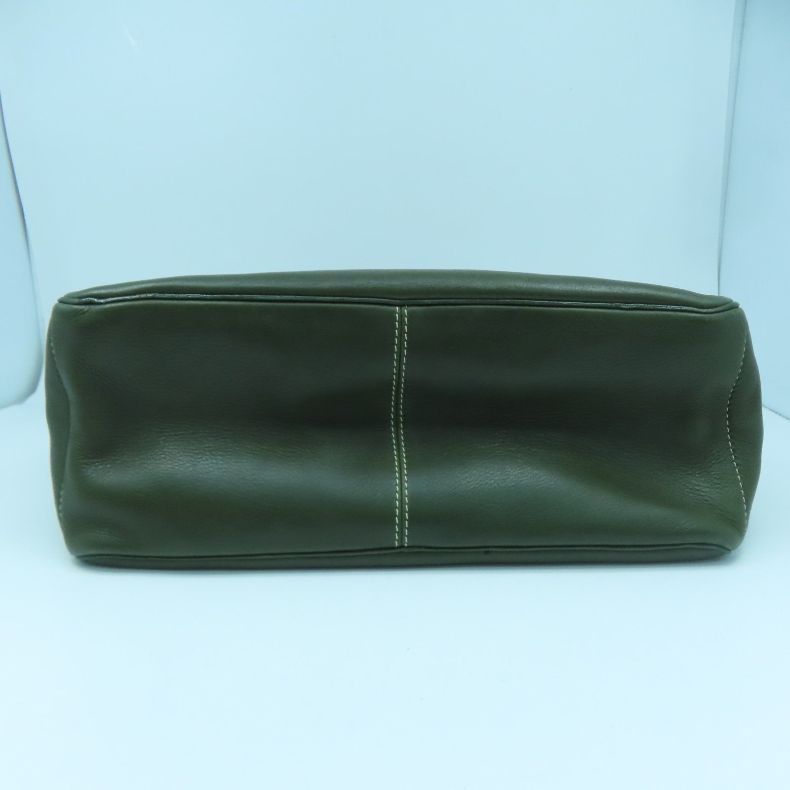 CELINE 牛皮皮革Tote Bag銀扣手挽袋綠色