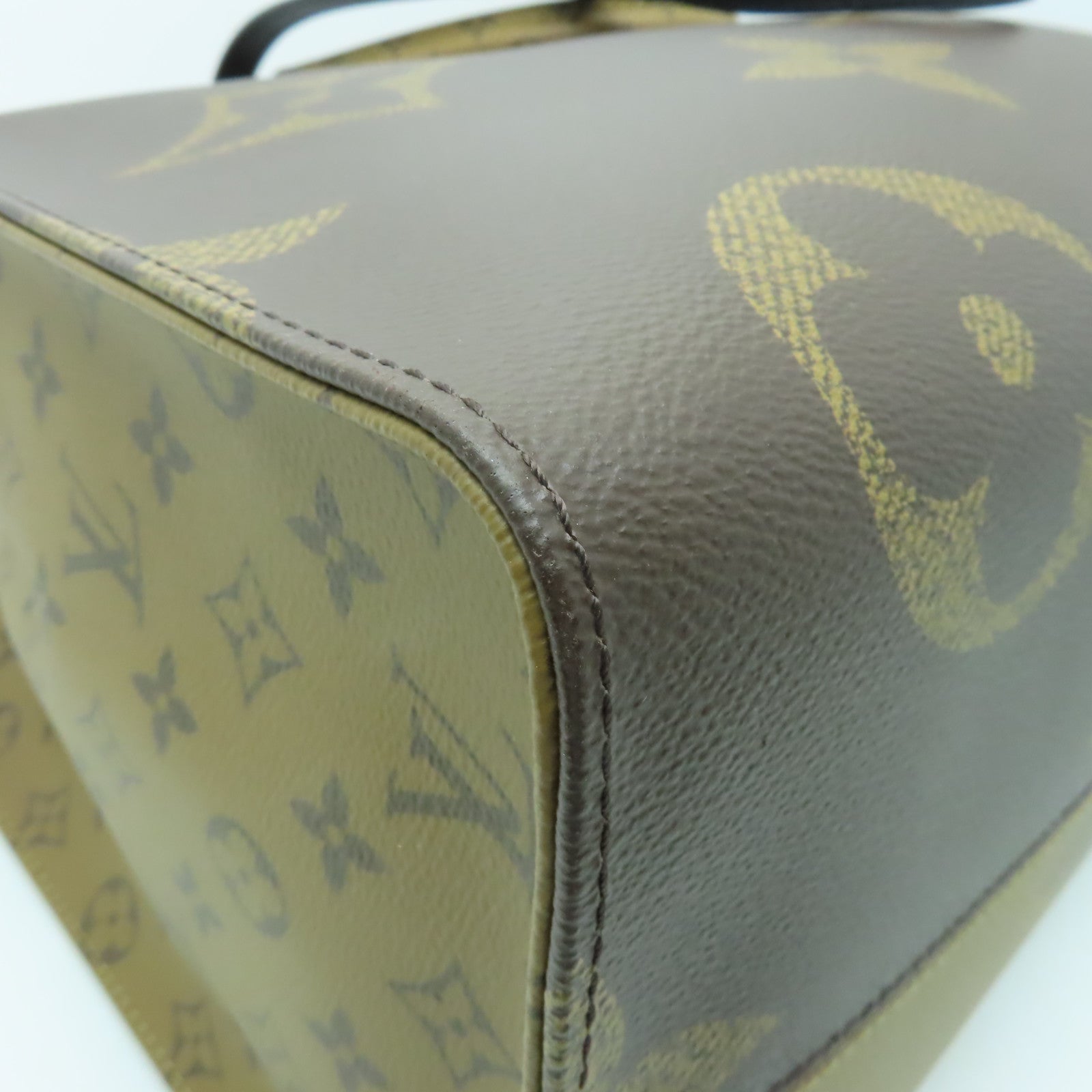 LOUIS VUITTON 【激減優惠】Monogram Reverse On The Go GM金扣肩背袋棕色