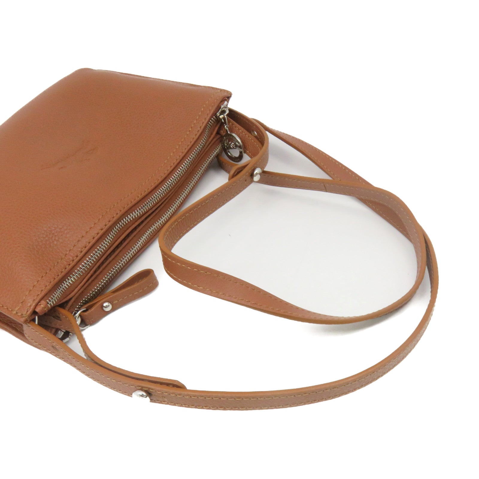Longchamp 牛皮皮革Shoulder Bag肩背袋啡色