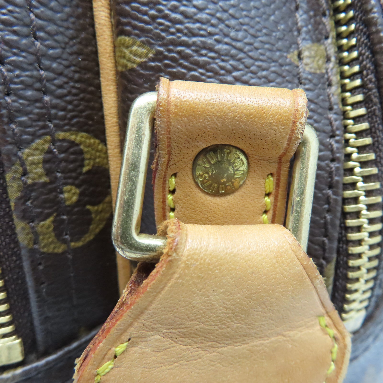 LOUIS VUITTON Monogram Reporter金扣肩背袋棕色