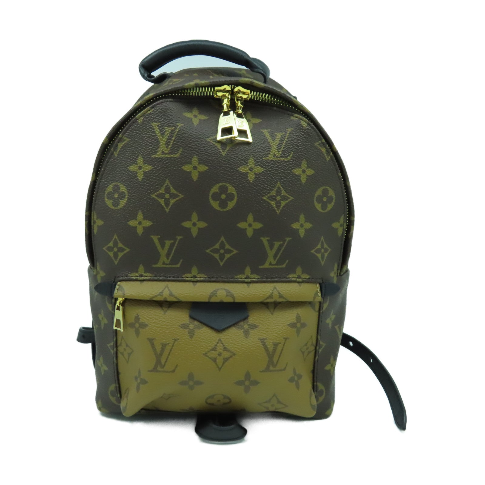 LOUIS VUITTON Monogram Reverse Palm Springs金扣背包啡色