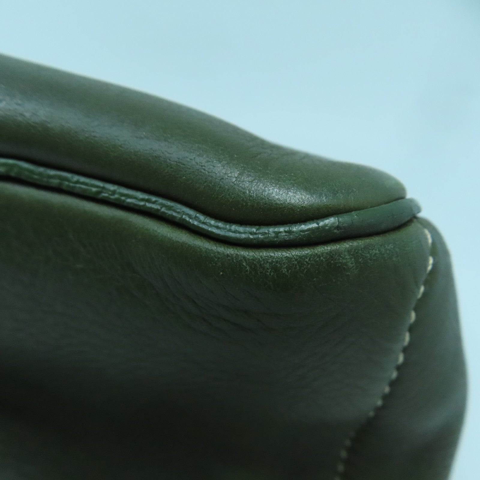 CELINE 牛皮皮革Tote Bag銀扣手挽袋綠色