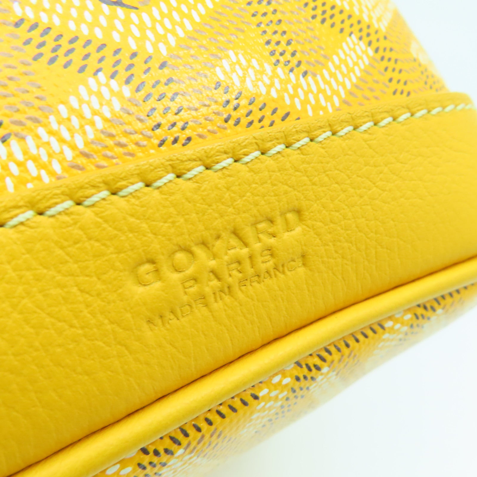 GOYARD 塗層帆布Petit Plot銀扣肩背袋黃色