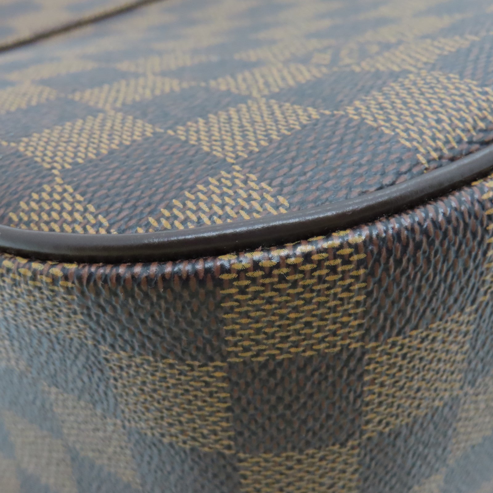 LOUIS VUITTON Damier Besace Rosebery Gold Buckle Shoulder Bag Brown