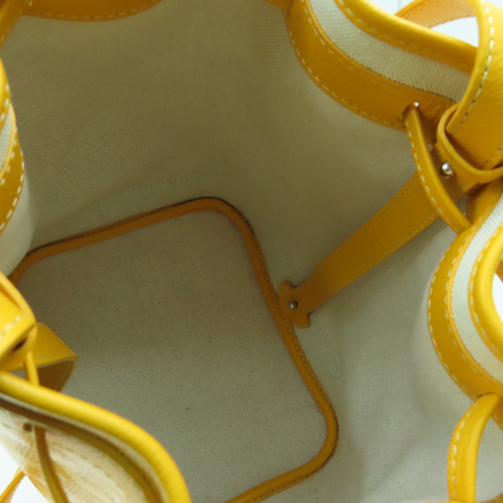 GOYARD 塗層帆布Petit Plot銀扣肩背袋黃色