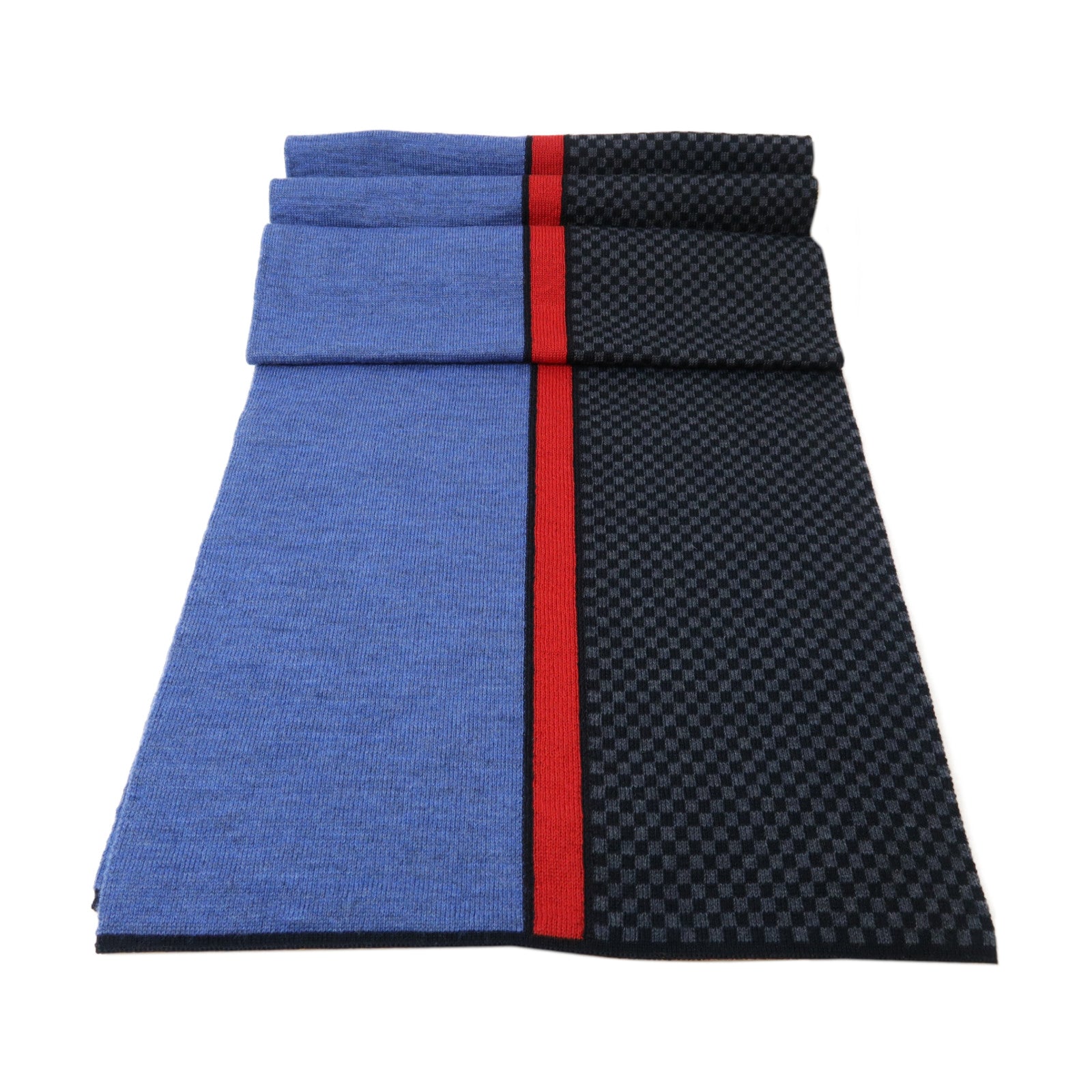 LOUIS VUITTON 羊絨Scarf圍巾黑色/紅色/藍色