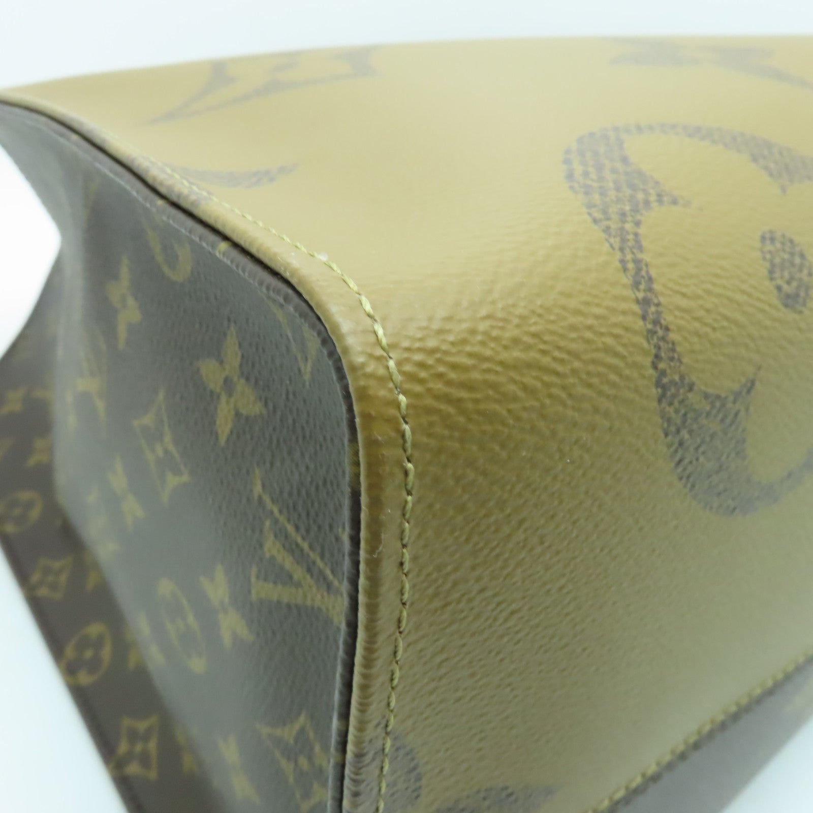 LOUIS VUITTON 【激減優惠】Monogram Reverse On The Go GM金扣肩背袋棕色