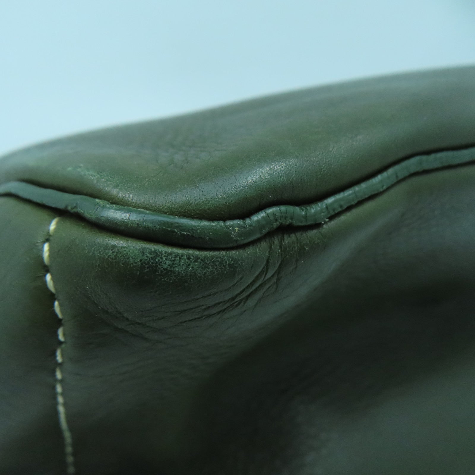 CELINE 牛皮皮革Tote Bag銀扣手挽袋綠色