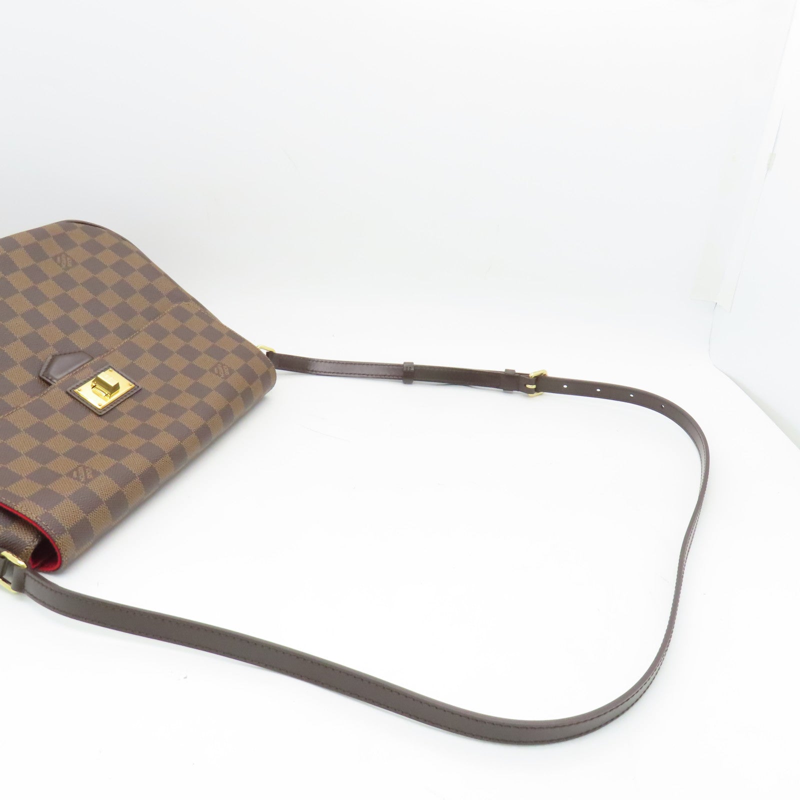 LOUIS VUITTON Damier Besace Rosebery Gold Buckle Shoulder Bag Brown
