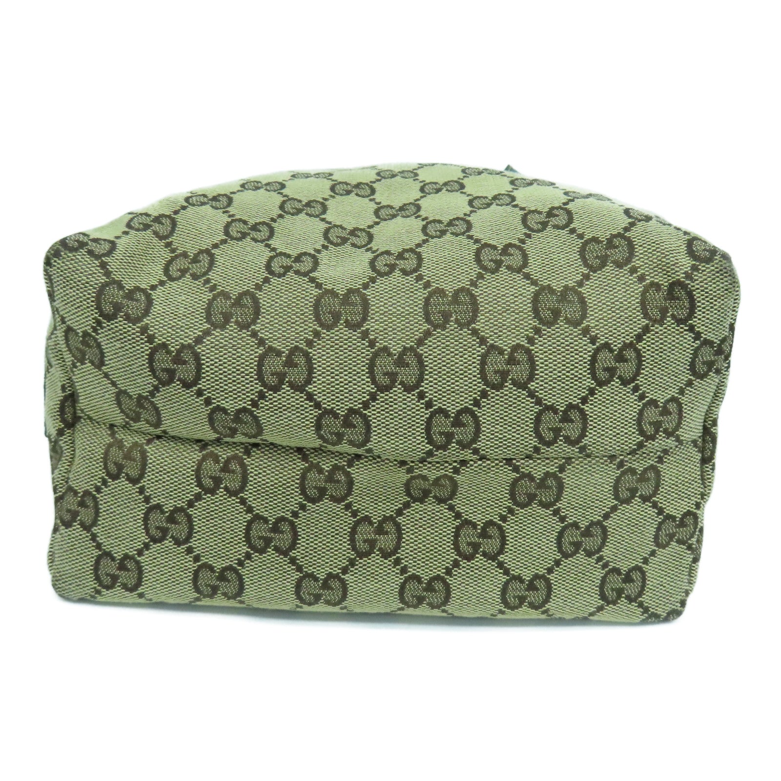 GUCCI 帆布Hand Bag綠扣/金扣手挽袋啡色/綠色