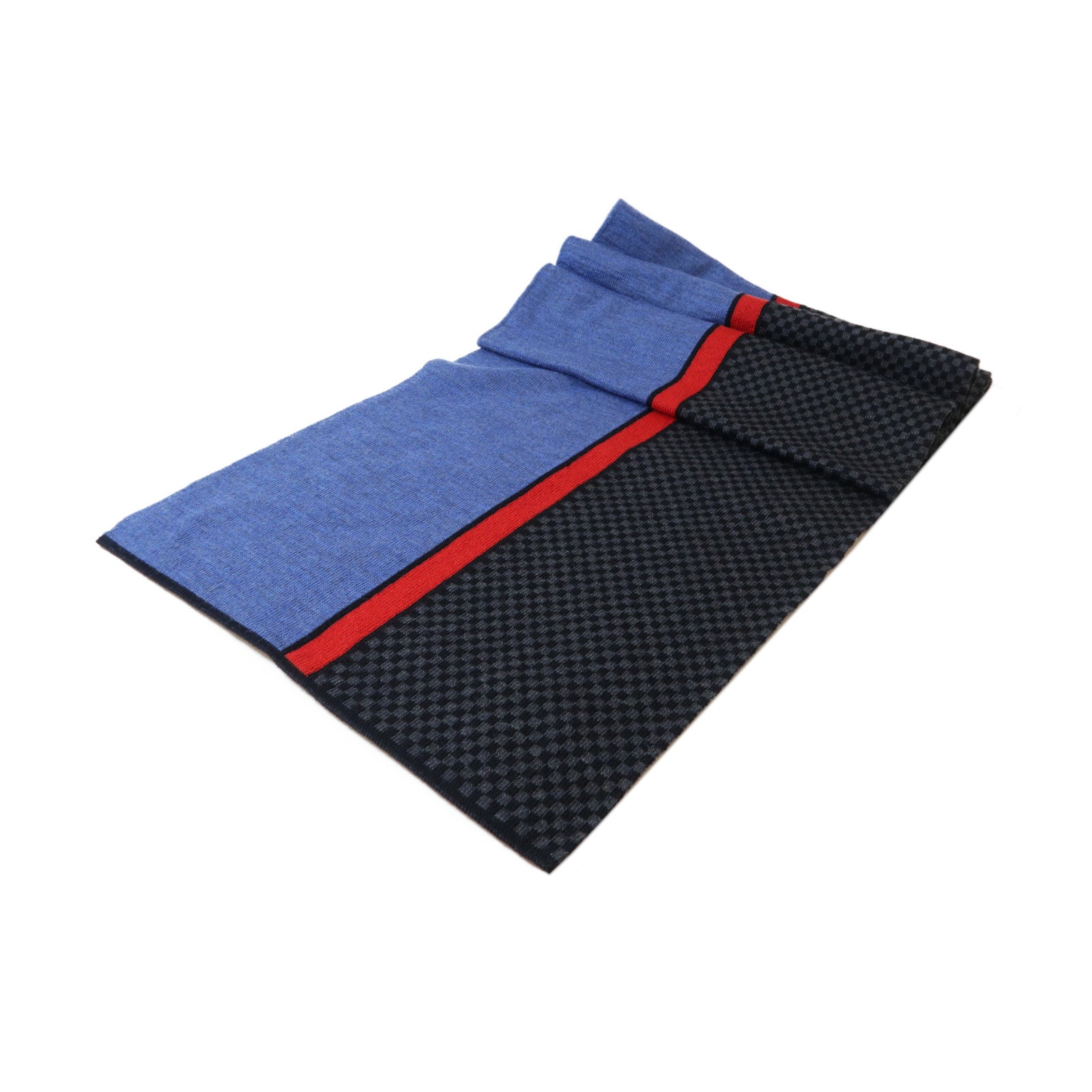 LOUIS VUITTON 羊絨Scarf圍巾黑色/紅色/藍色