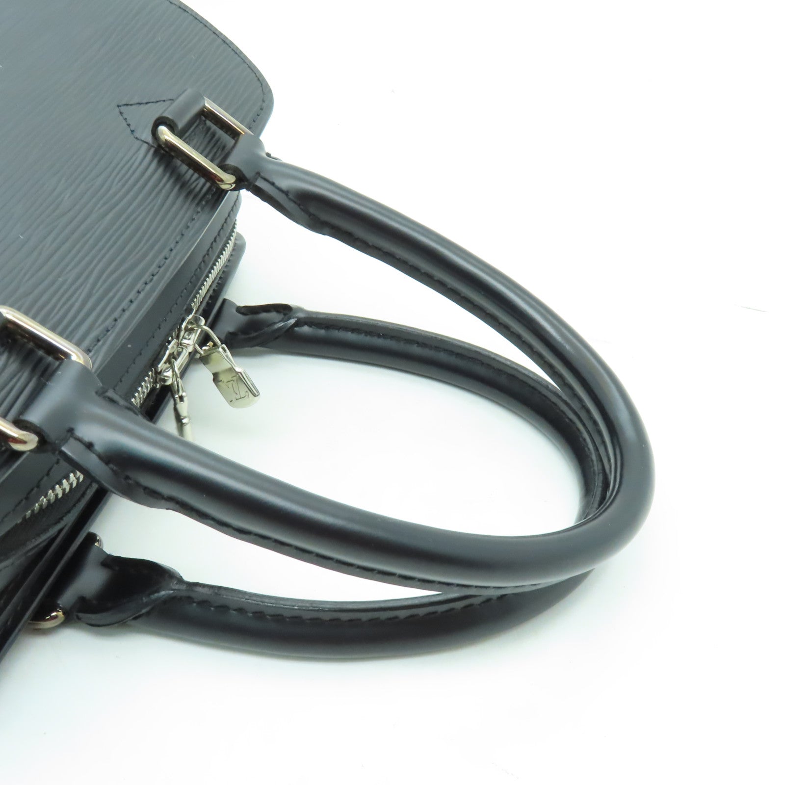 LOUIS VUITTON Epi Pont-Neuf銀扣手挽袋黑色