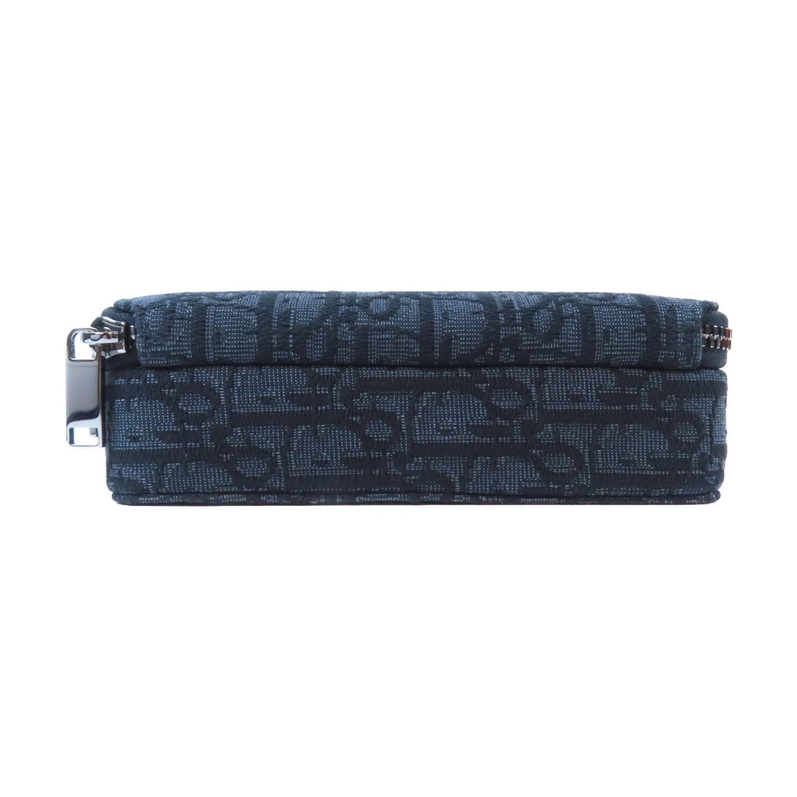 Dior 帆布Pouch with Strap銀扣肩背袋黑色