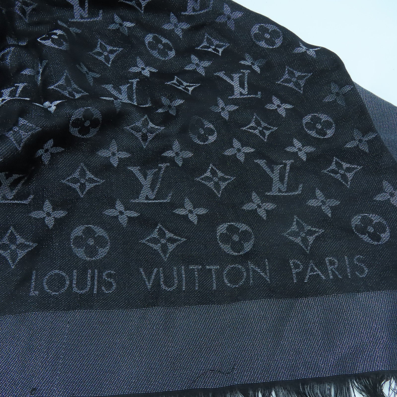 LOUIS VUITTON 羊毛/丝质Scarf丝巾黑色