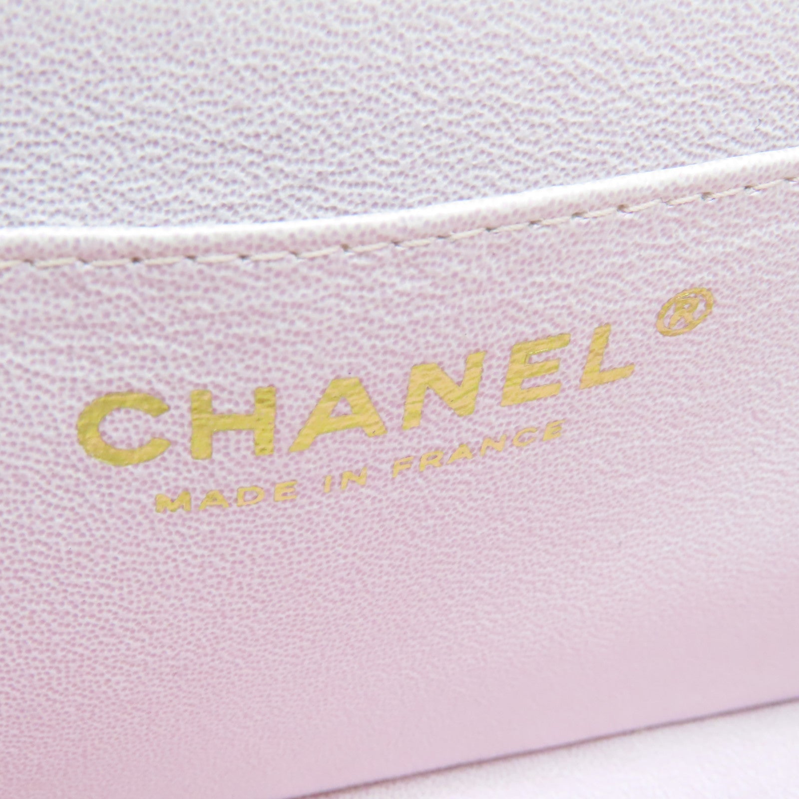 CHANEL 菱格羊皮皮革Chain Shoulder Bag金扣鏈帶手挽肩背兩用袋白色