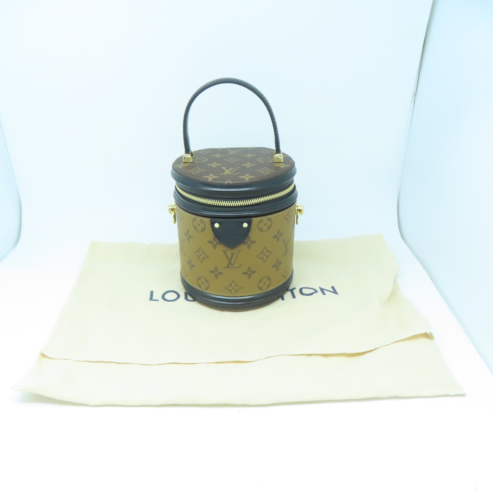 LOUIS VUITTON 【激減優惠】Monogram Reverse Cannes金扣手挽肩背兩用袋棕色