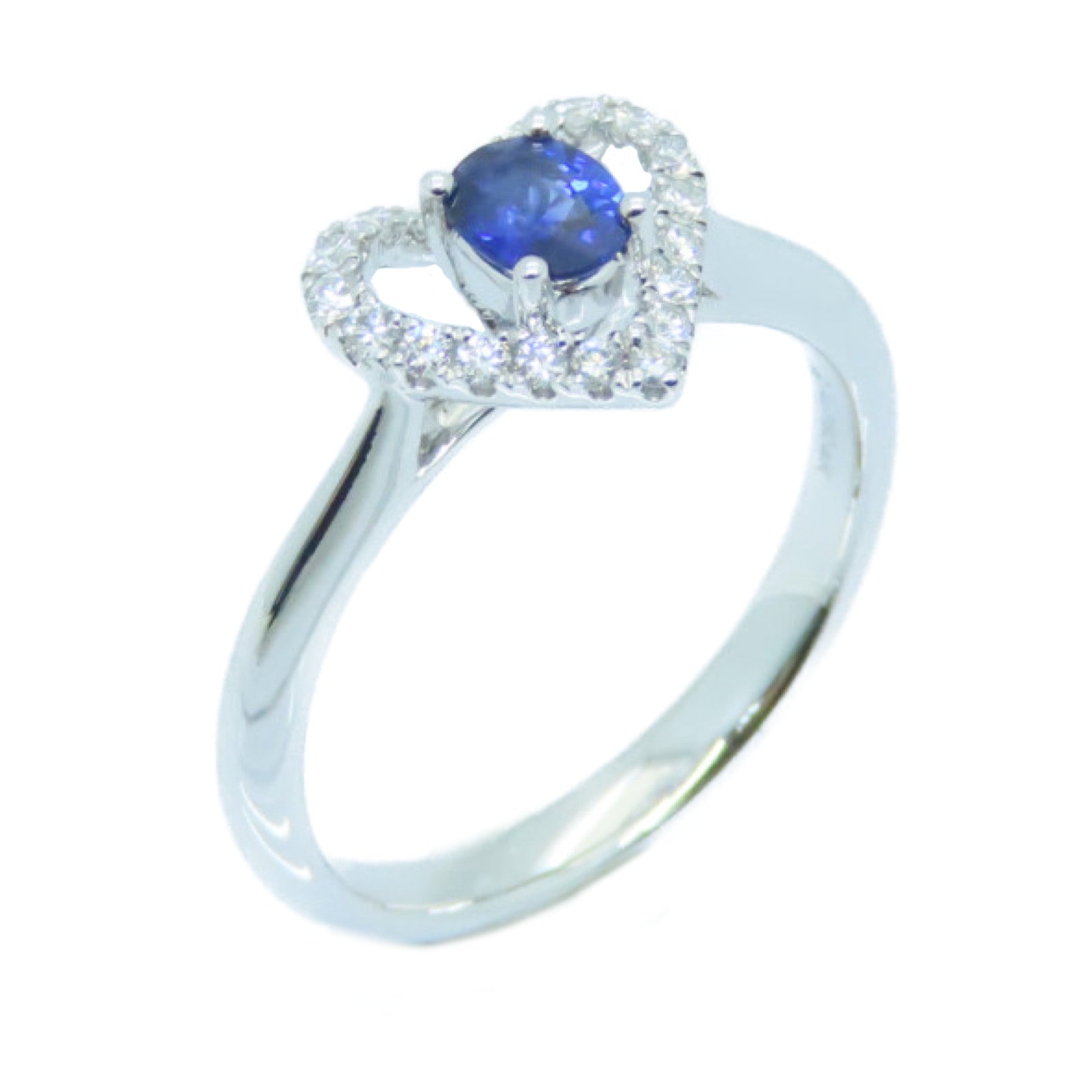 JEWELRY 18K White Gold Sapphire Ring Sapphire Ring US#5.75