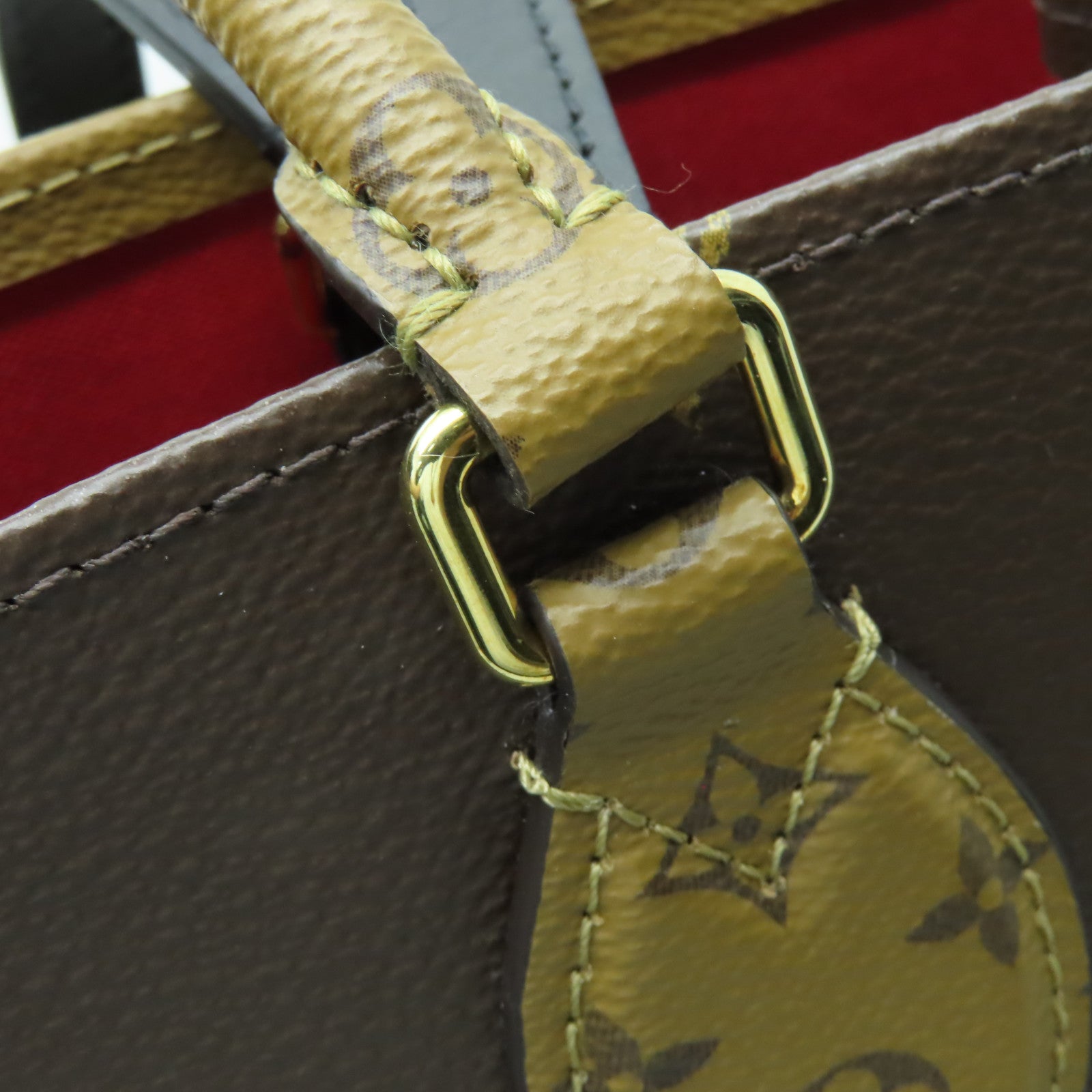 LOUIS VUITTON 【激減優惠】Monogram Reverse On The Go GM金扣肩背袋棕色