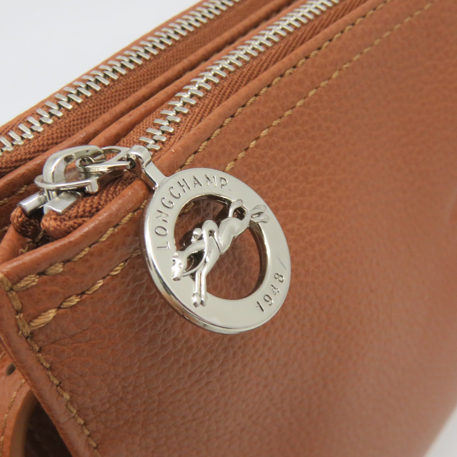 Longchamp 牛皮皮革Shoulder Bag肩背袋啡色