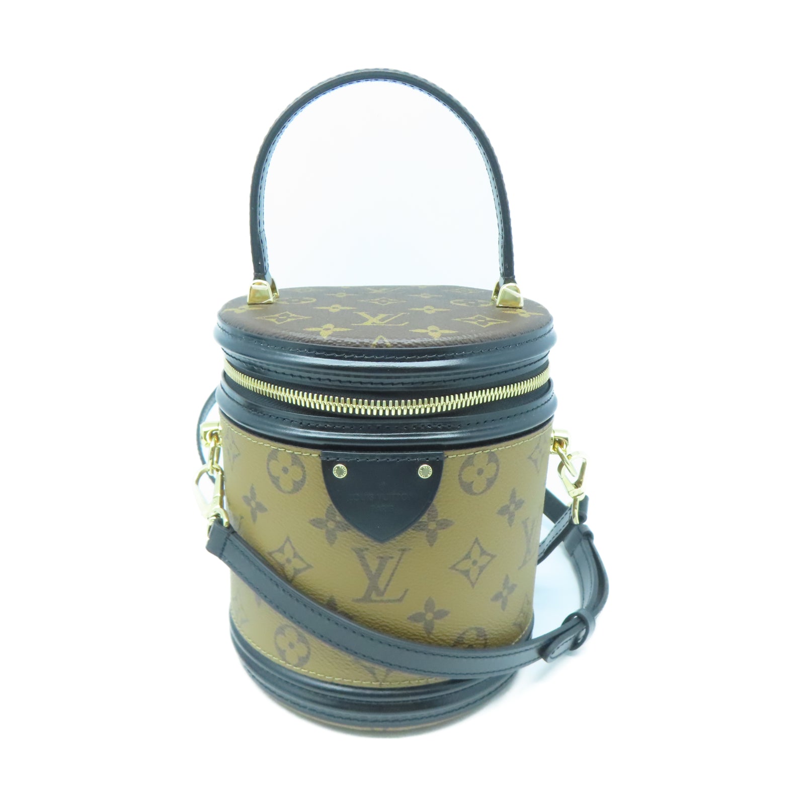 LOUIS VUITTON 【激減優惠】Monogram Reverse Cannes金扣手挽肩背兩用袋棕色