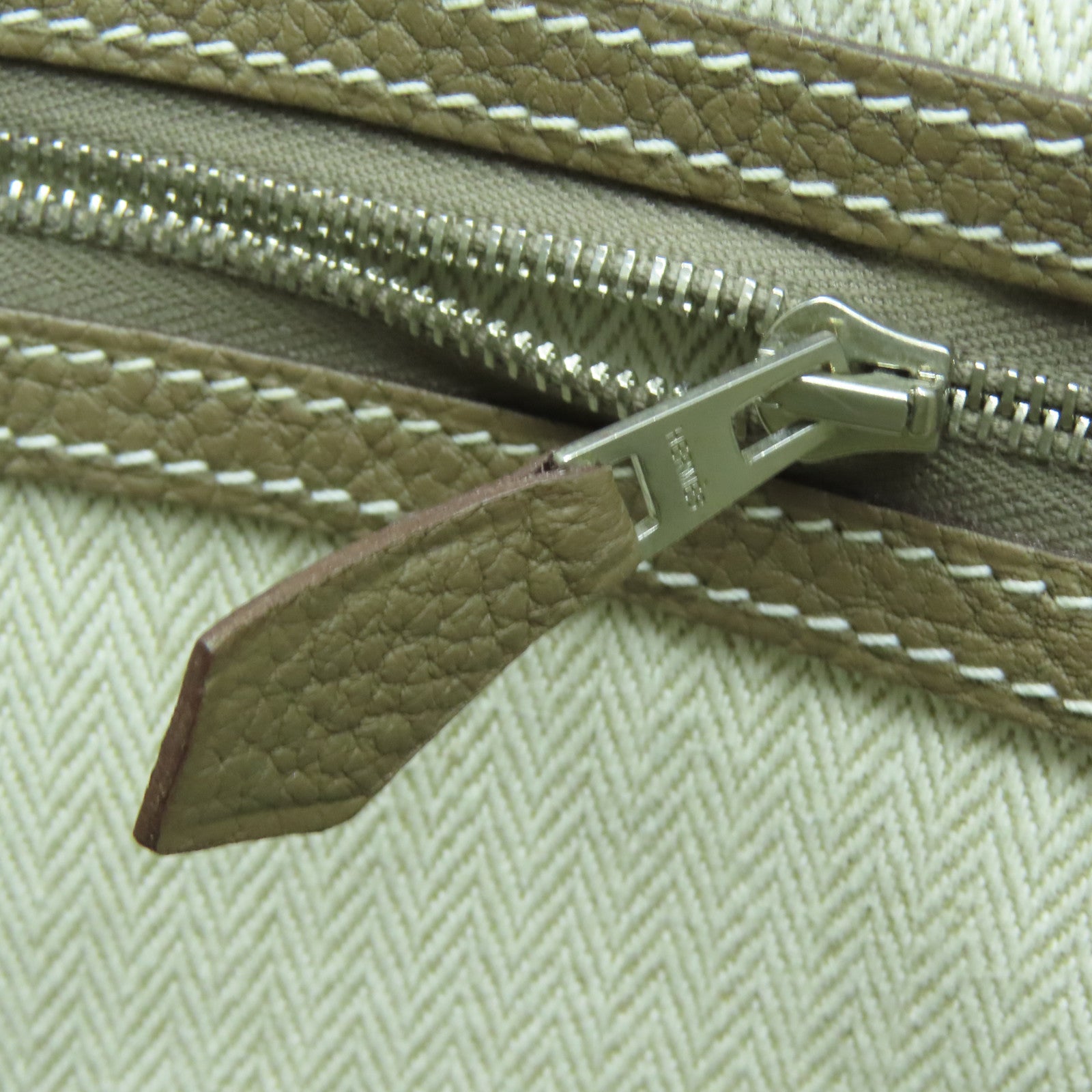 HERMES Negonda皮革GardenParty PM銀扣手挽袋Etoupe大象灰色