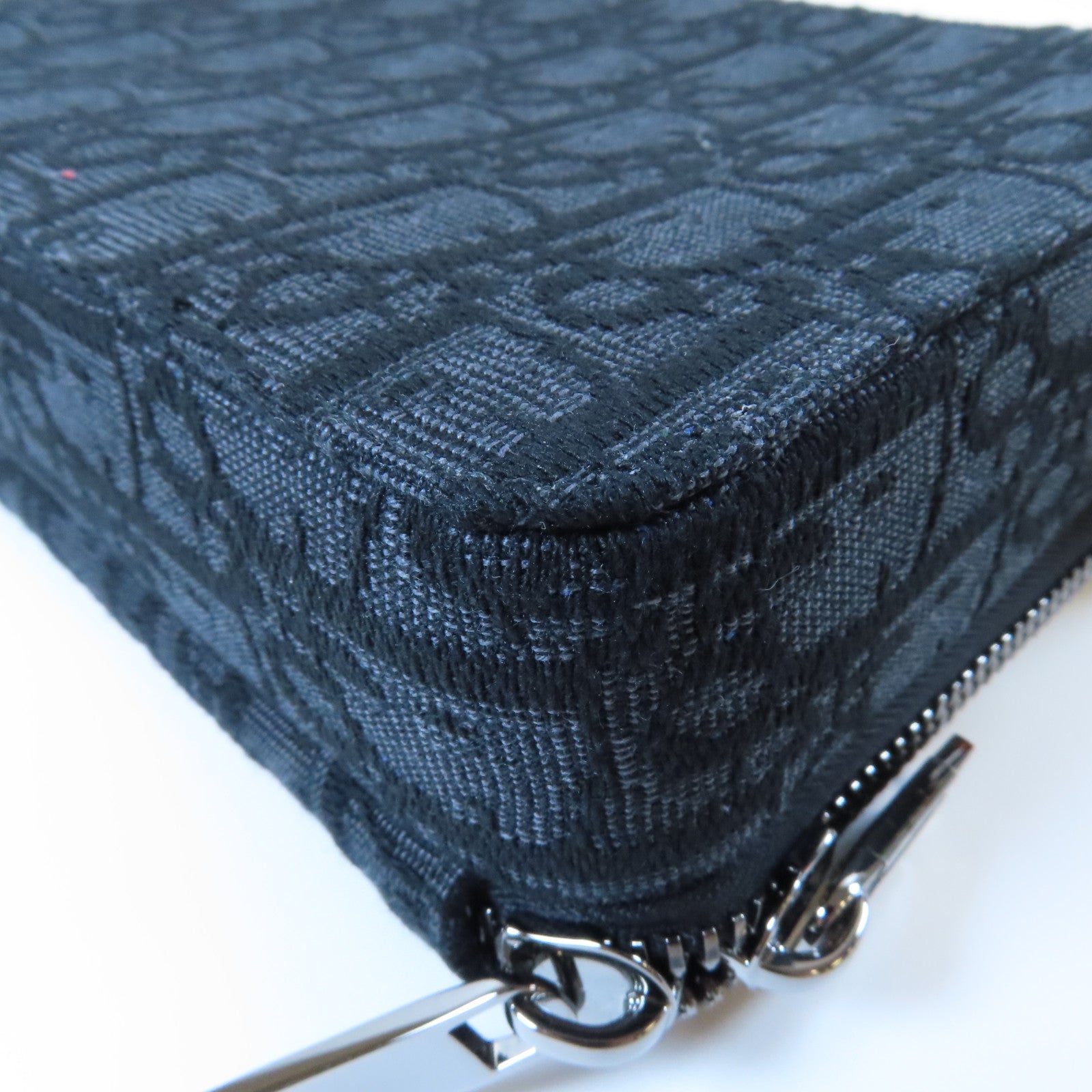 Dior 帆布Pouch with Strap銀扣肩背袋黑色