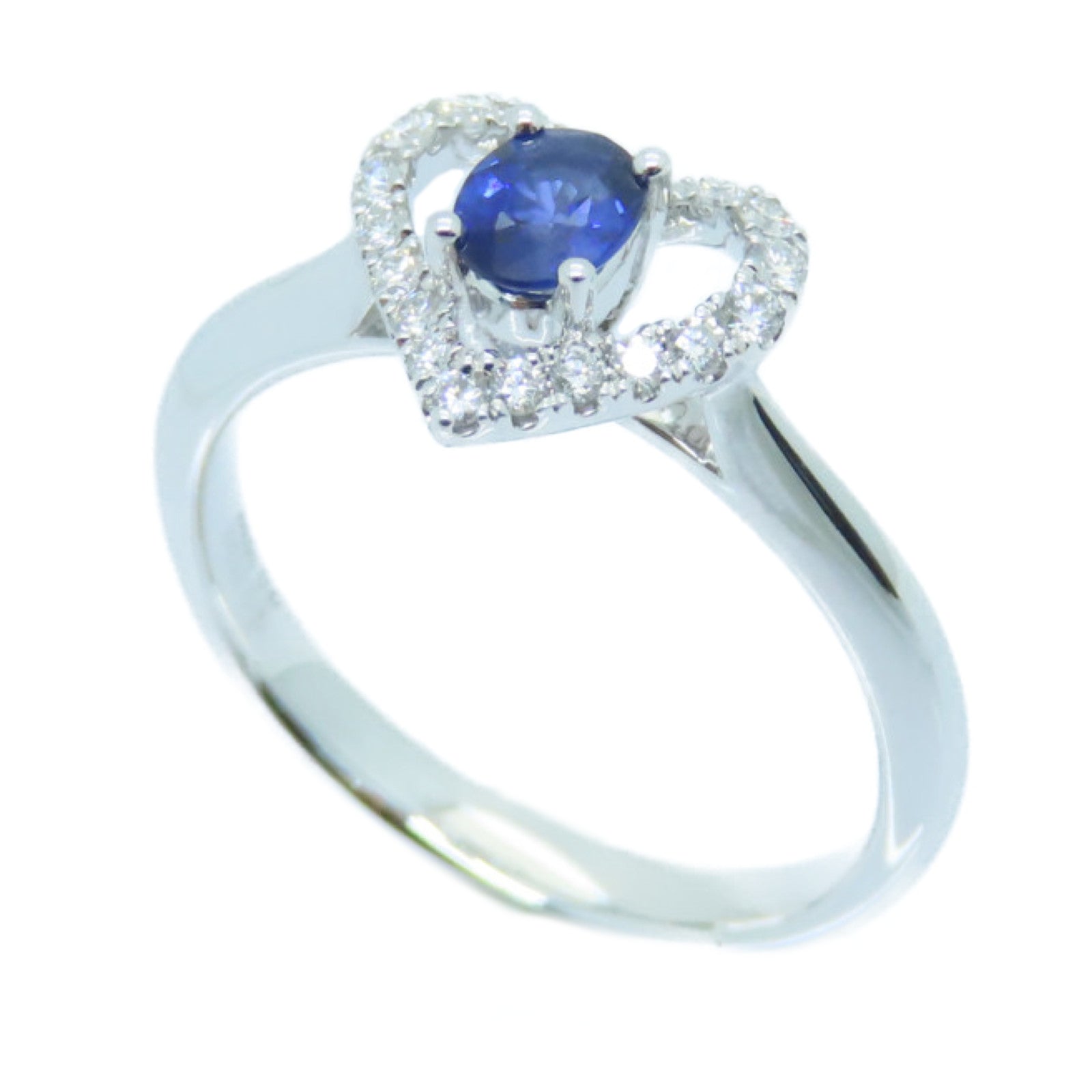 JEWELRY 18K White Gold Sapphire Ring Sapphire Ring US#5.75