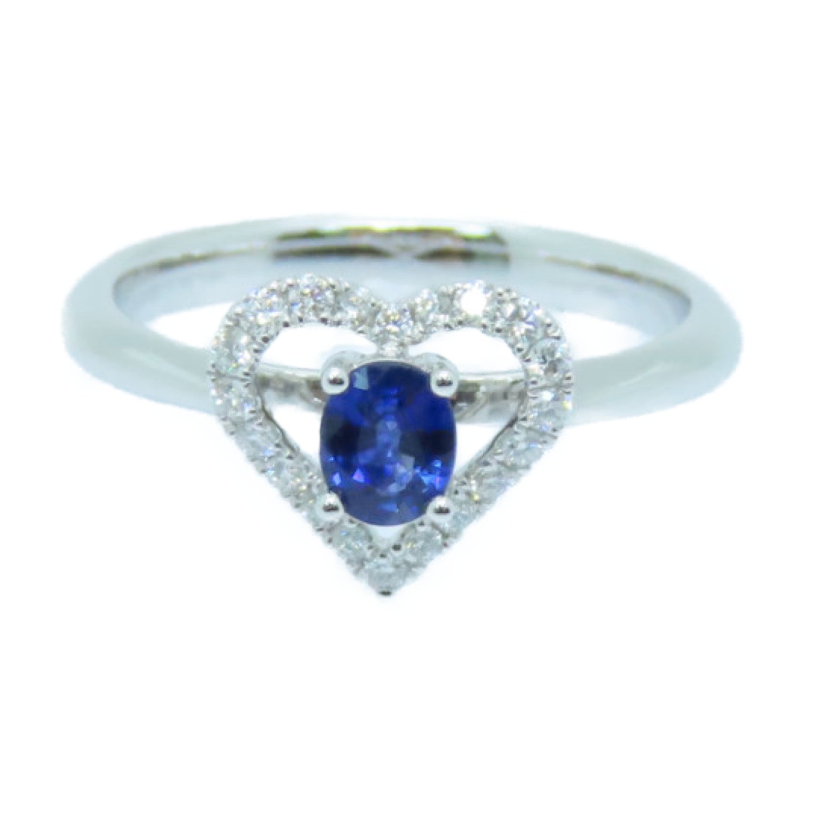 JEWELRY 18K White Gold Sapphire Ring Sapphire Ring US#5.75