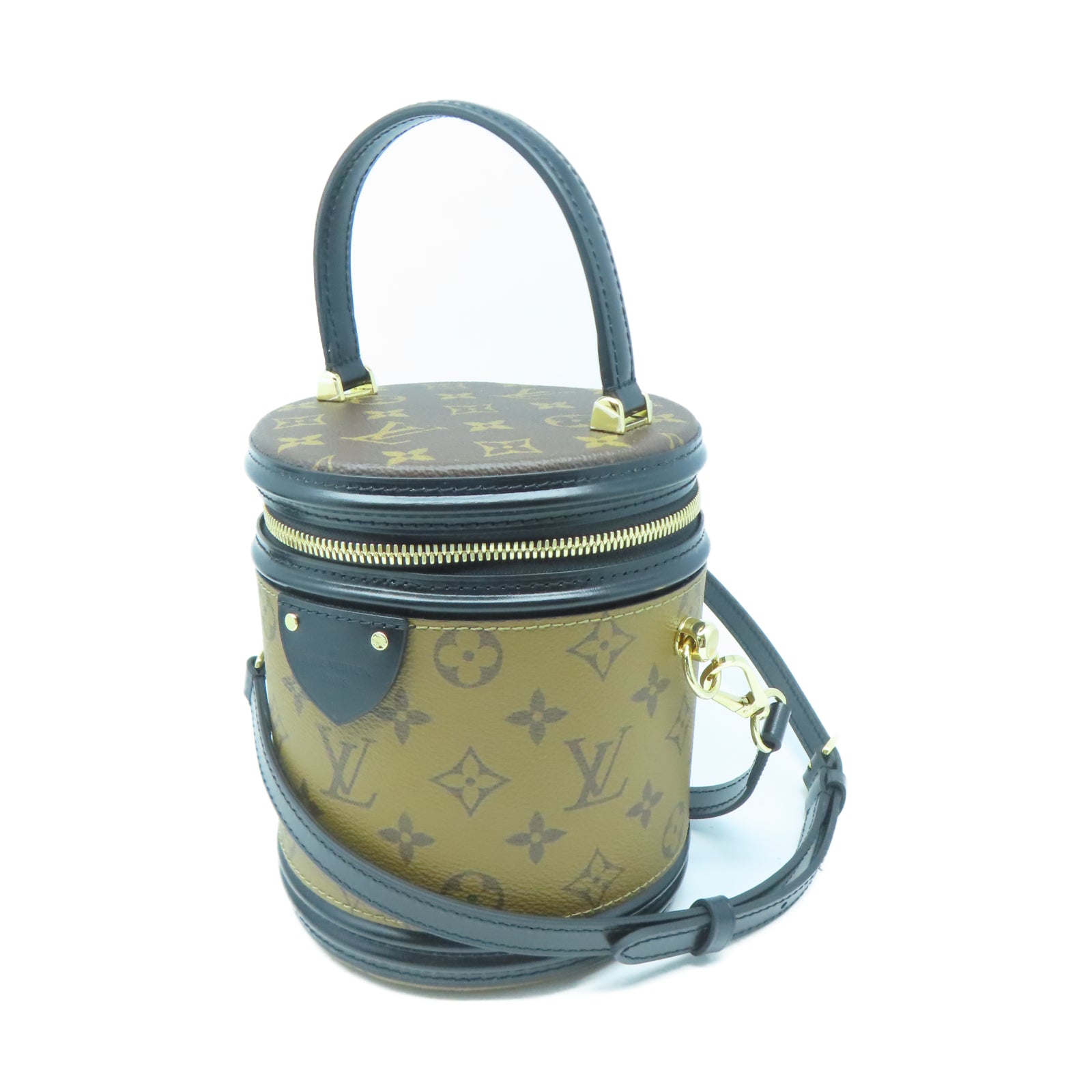 LOUIS VUITTON 【激減優惠】Monogram Reverse Cannes金扣手挽肩背兩用袋棕色