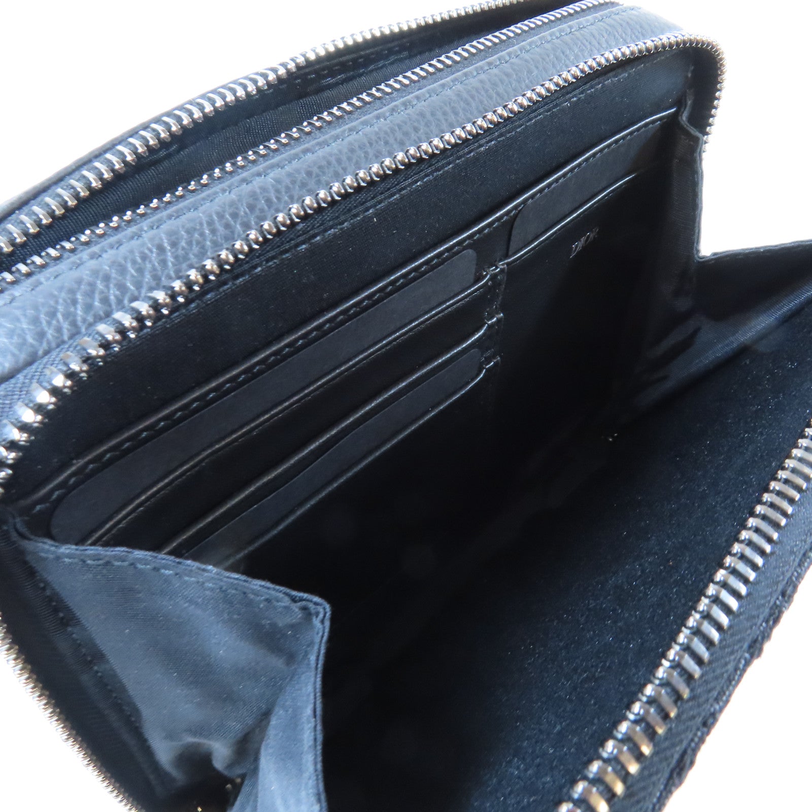Dior 帆布Pouch with Strap銀扣肩背袋黑色