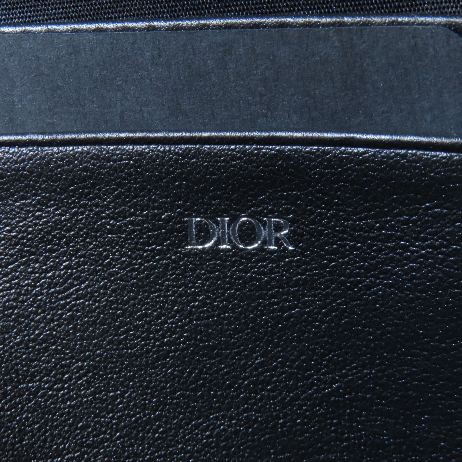 Dior 帆布Pouch with Strap銀扣肩背袋黑色