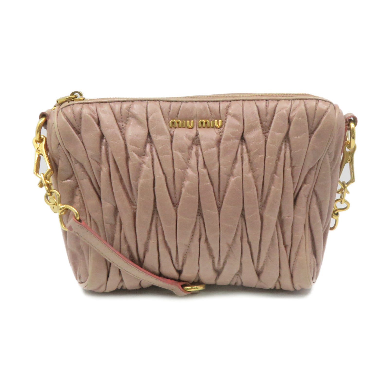 Miu Miu 羊皮皮革Shoulder Bag肩背袋粉紅色