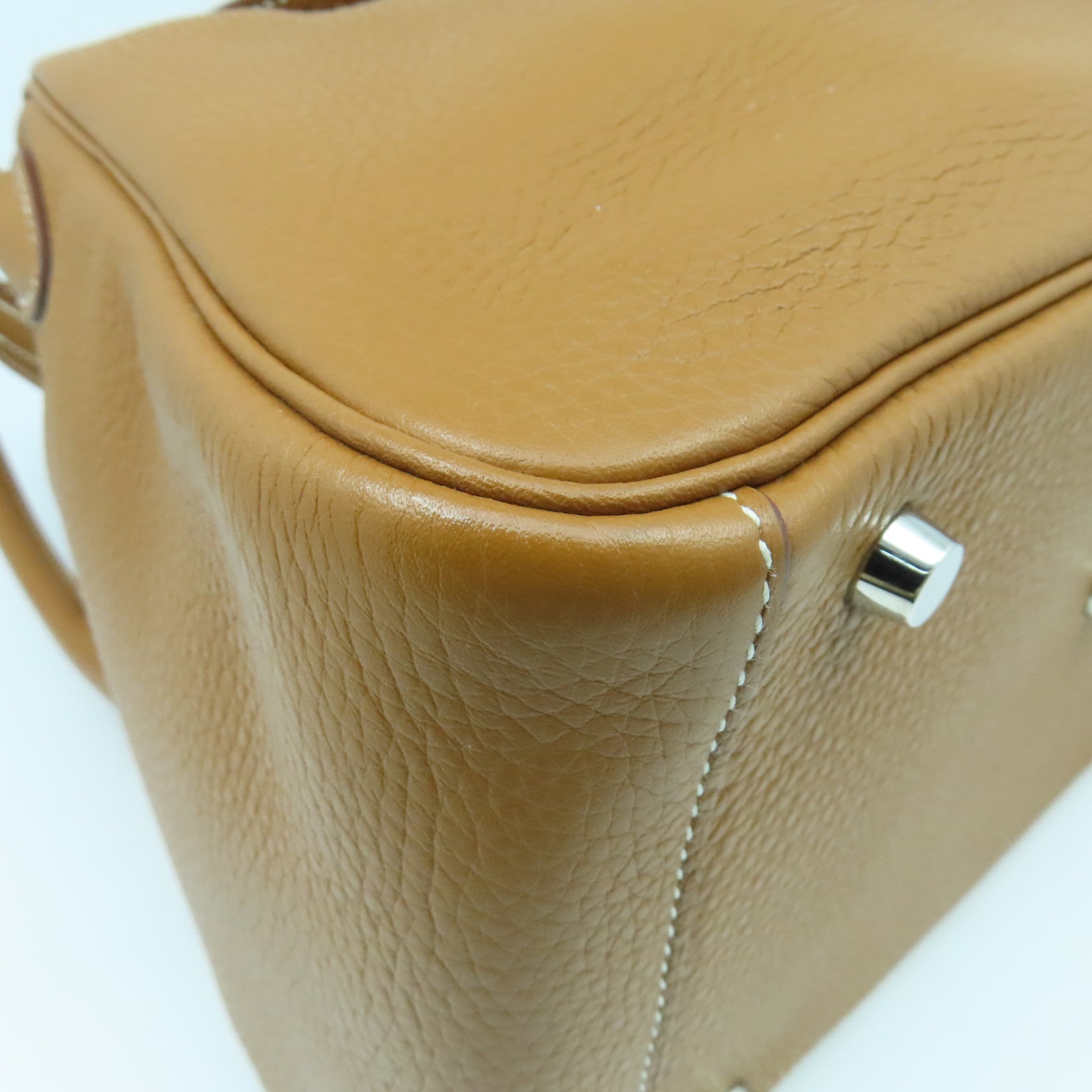 HERMES Clemence皮革Lindy 30銀扣手挽肩背兩用袋啡色