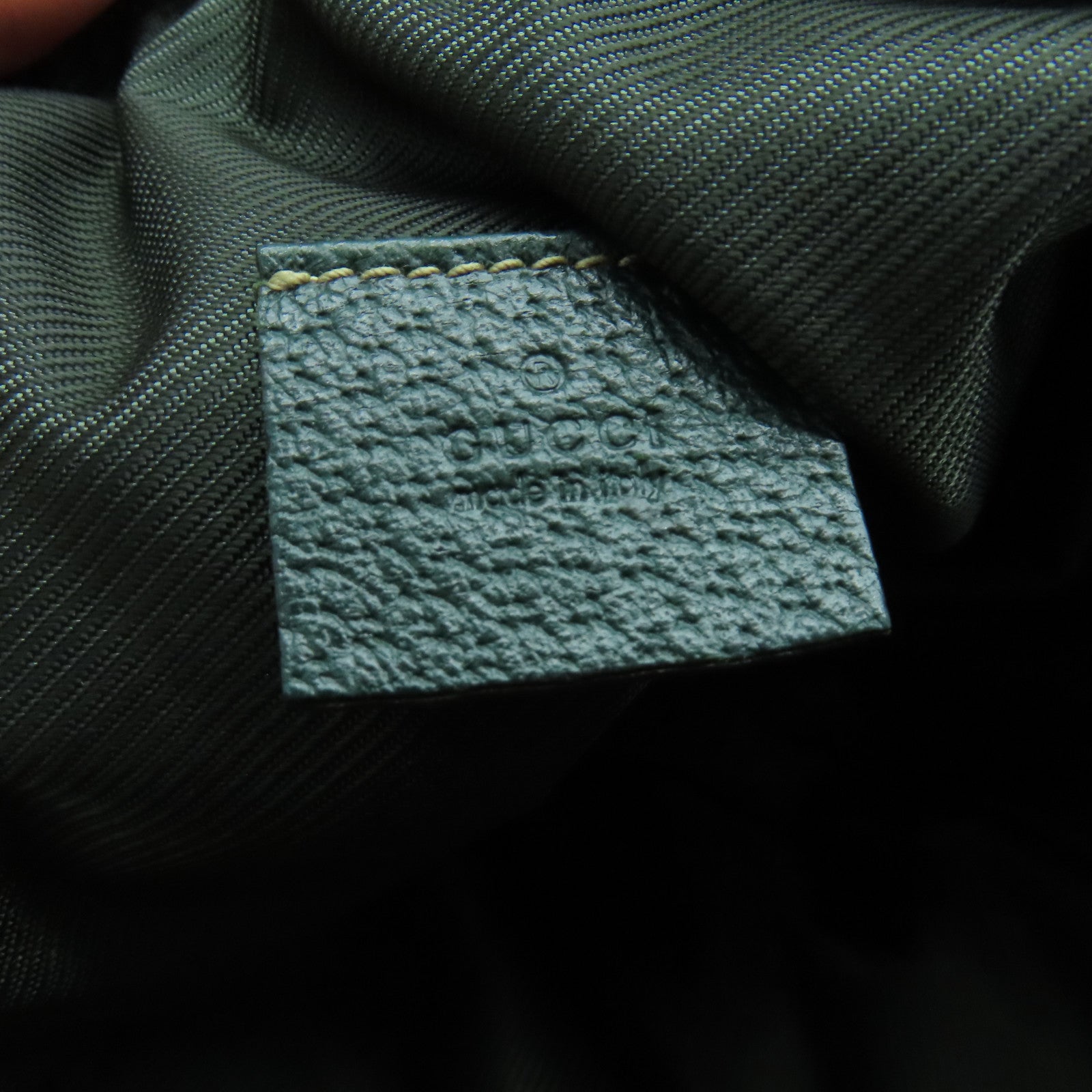 GUCCI 帆布Hand Bag綠扣/金扣手挽袋啡色/綠色