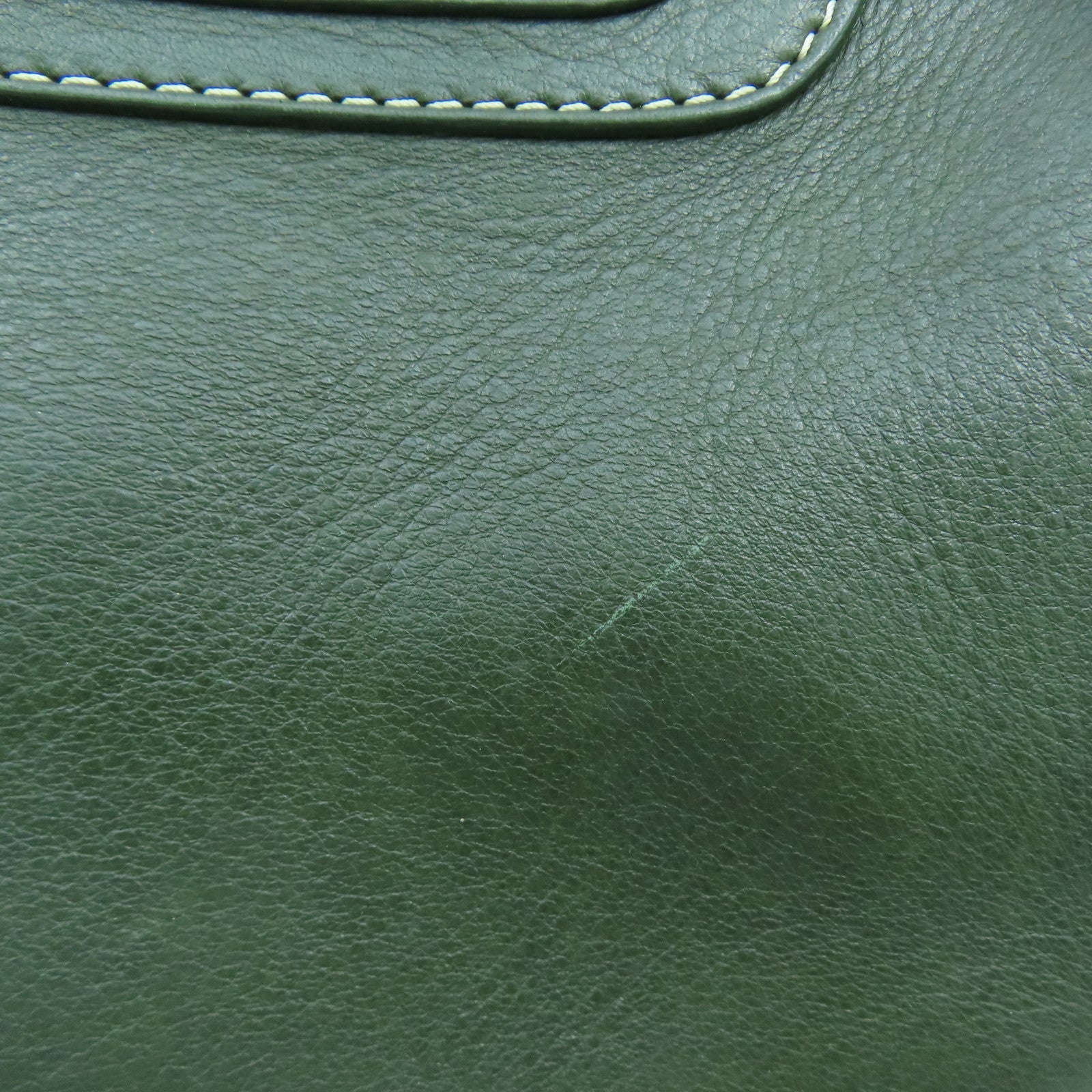 CELINE 牛皮皮革Tote Bag銀扣手挽袋綠色