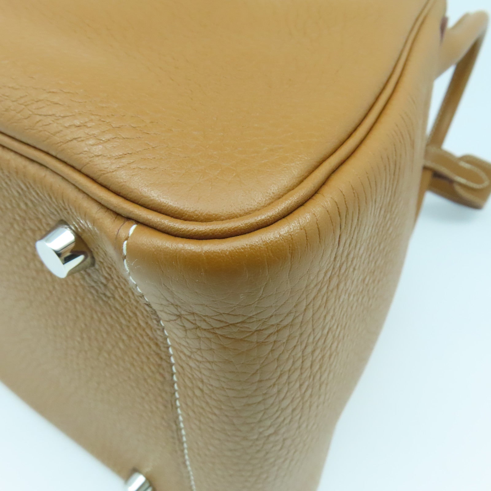 HERMES Clemence皮革Lindy 30銀扣手挽肩背兩用袋啡色