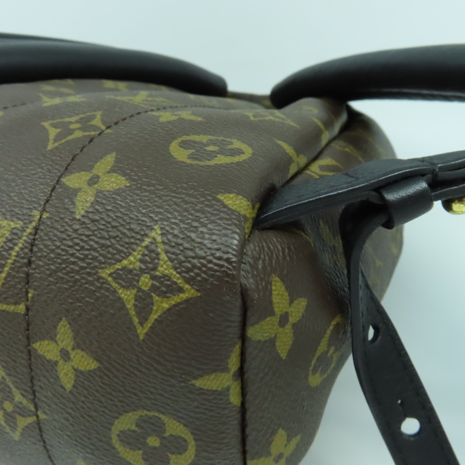 LOUIS VUITTON Monogram Reverse Palm Springs金扣背包啡色