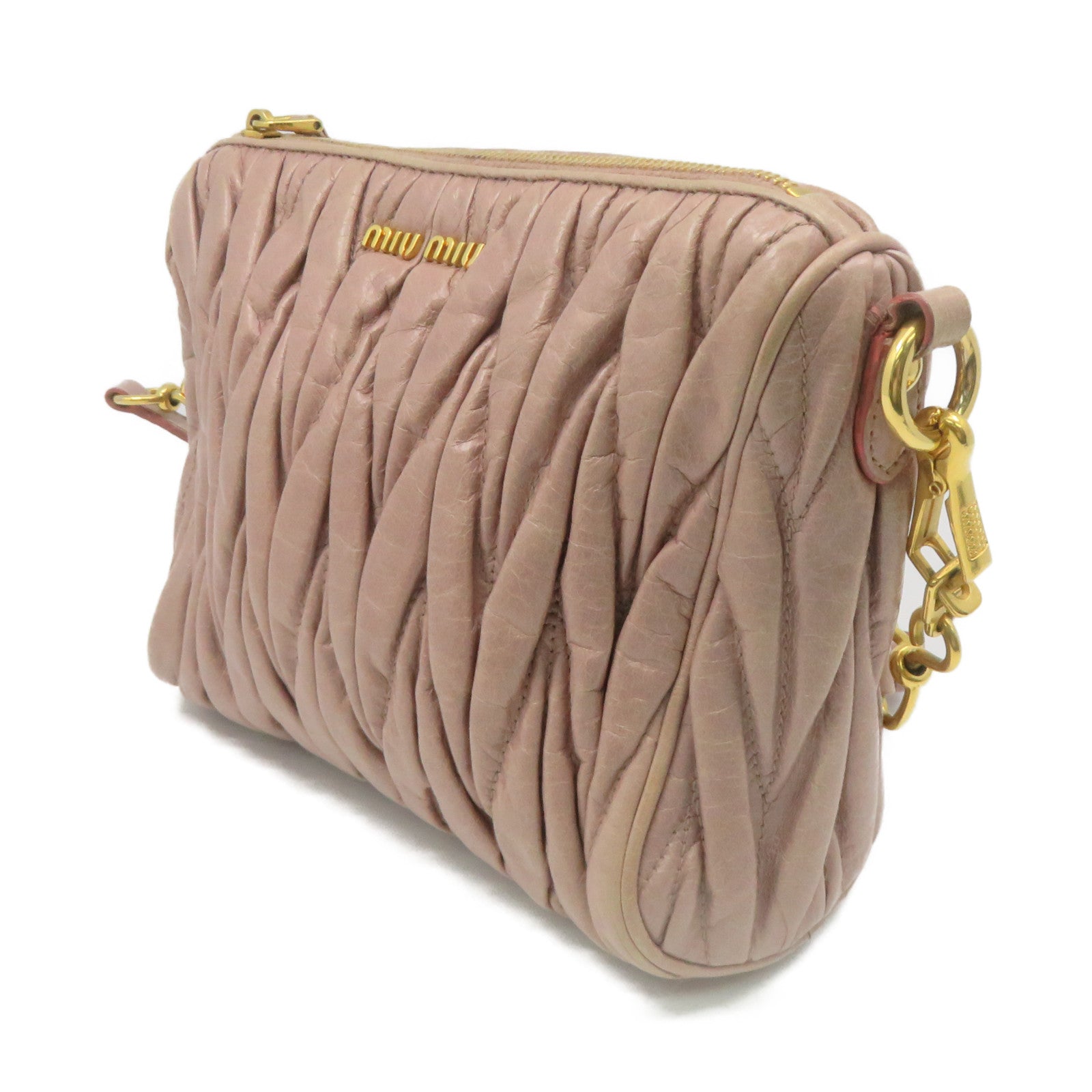 Miu Miu 羊皮皮革Shoulder Bag肩背袋粉紅色