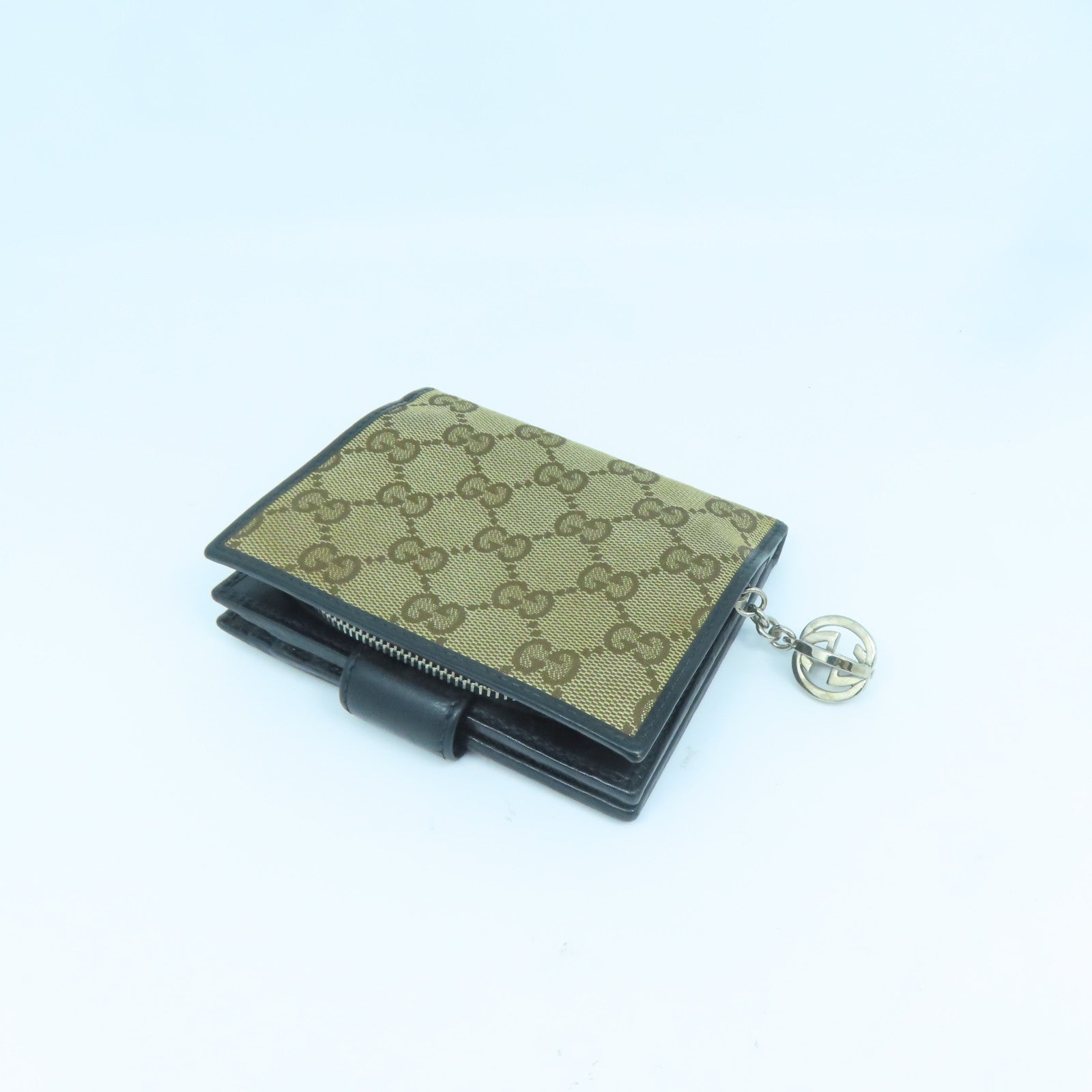 GUCCI 帆布Wallet银扣钱包啡色