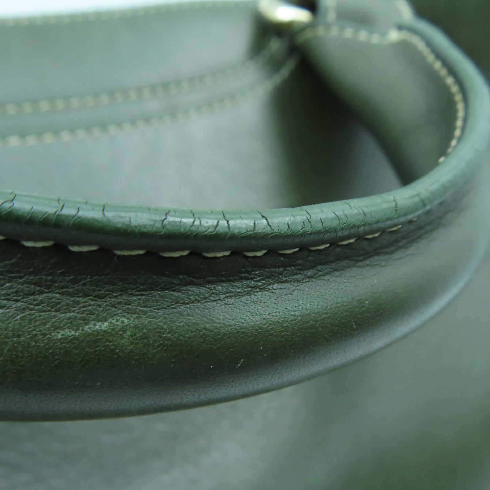 CELINE 牛皮皮革Tote Bag銀扣手挽袋綠色
