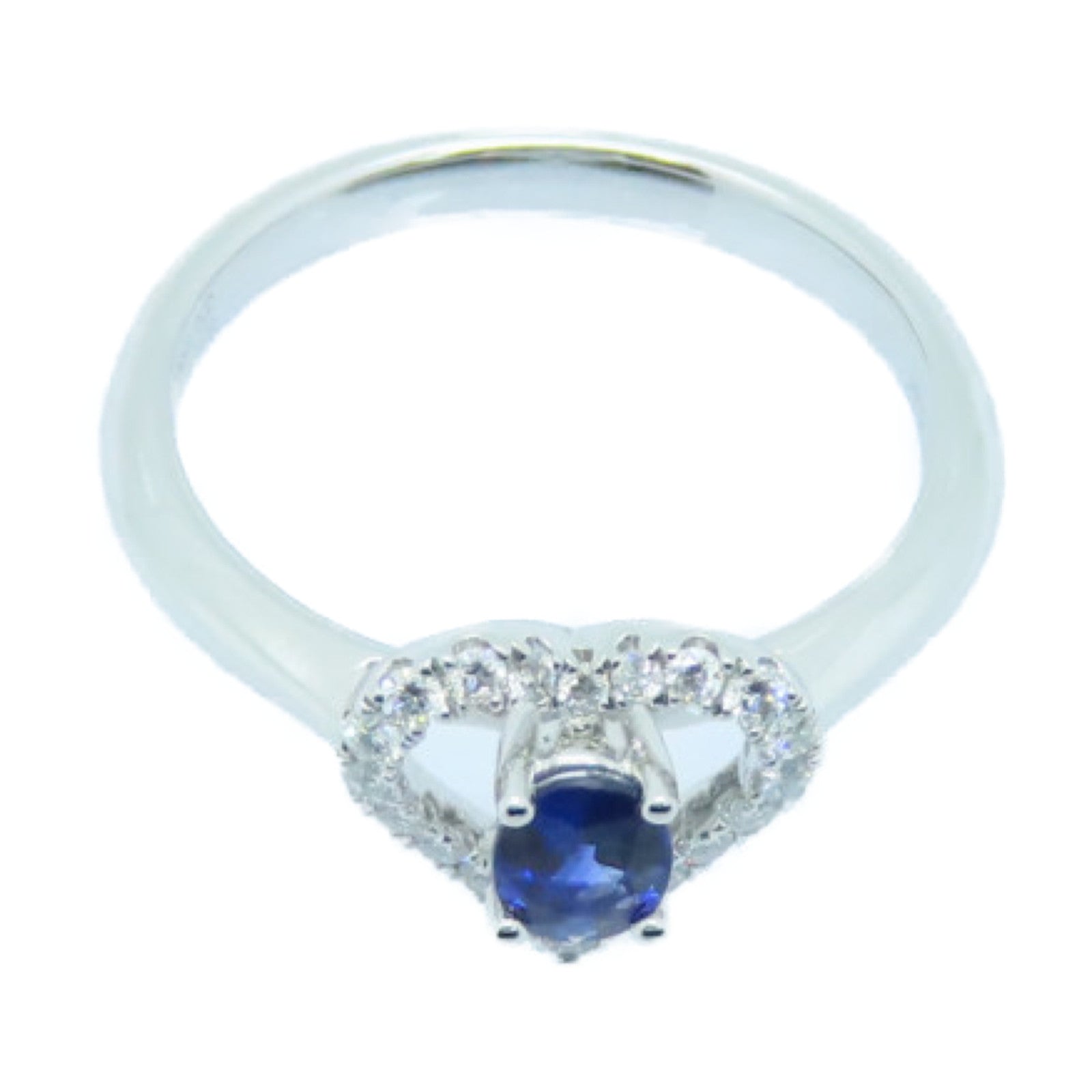 JEWELRY 18K White Gold Sapphire Ring Sapphire Ring US#5.75