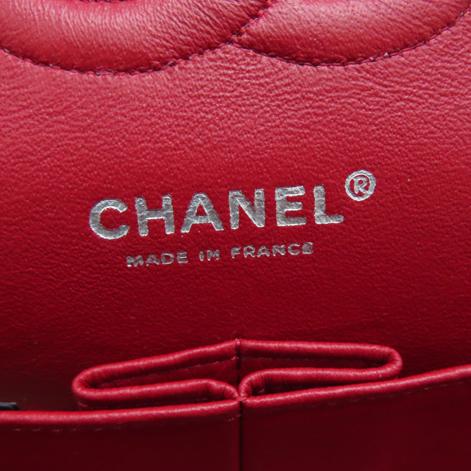 CHANEL 【激減優惠】菱格帆布Chain Shoulder Bag銀扣鏈帶肩背袋紅色